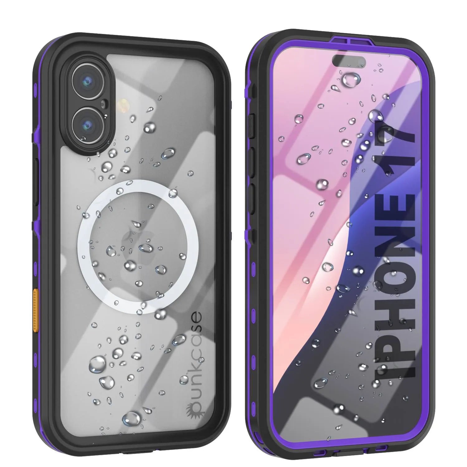iPhone 17 Waterproof IP68 Case, Punkcase [Purple] [StudStar Series] [Slim Fit] [Dirtproof]