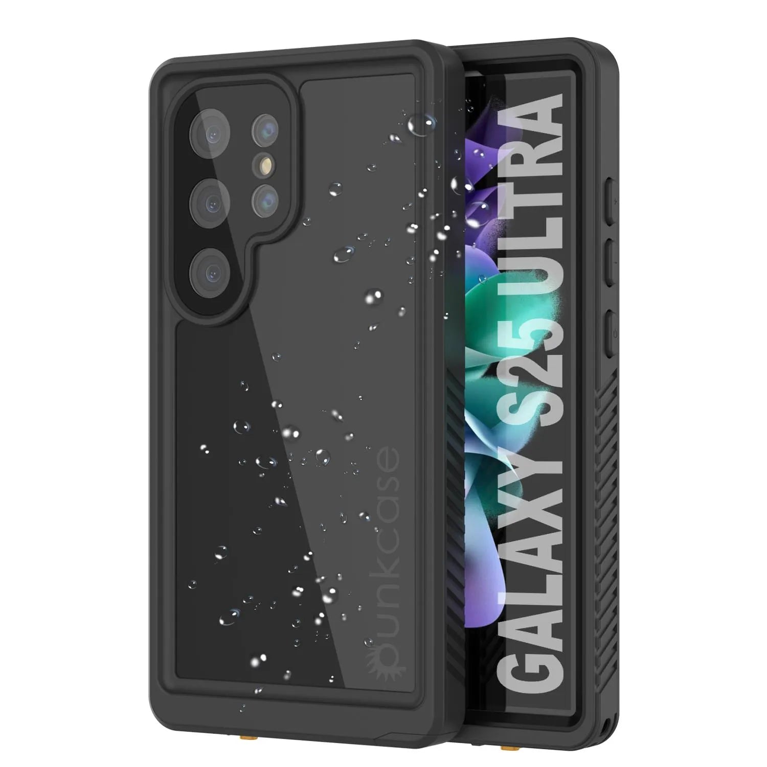 Galaxy S25 Ultra Waterproof Case PunkCase StudStar Black Thin 6.6ft Underwater IP68 Shock/Snow Proof