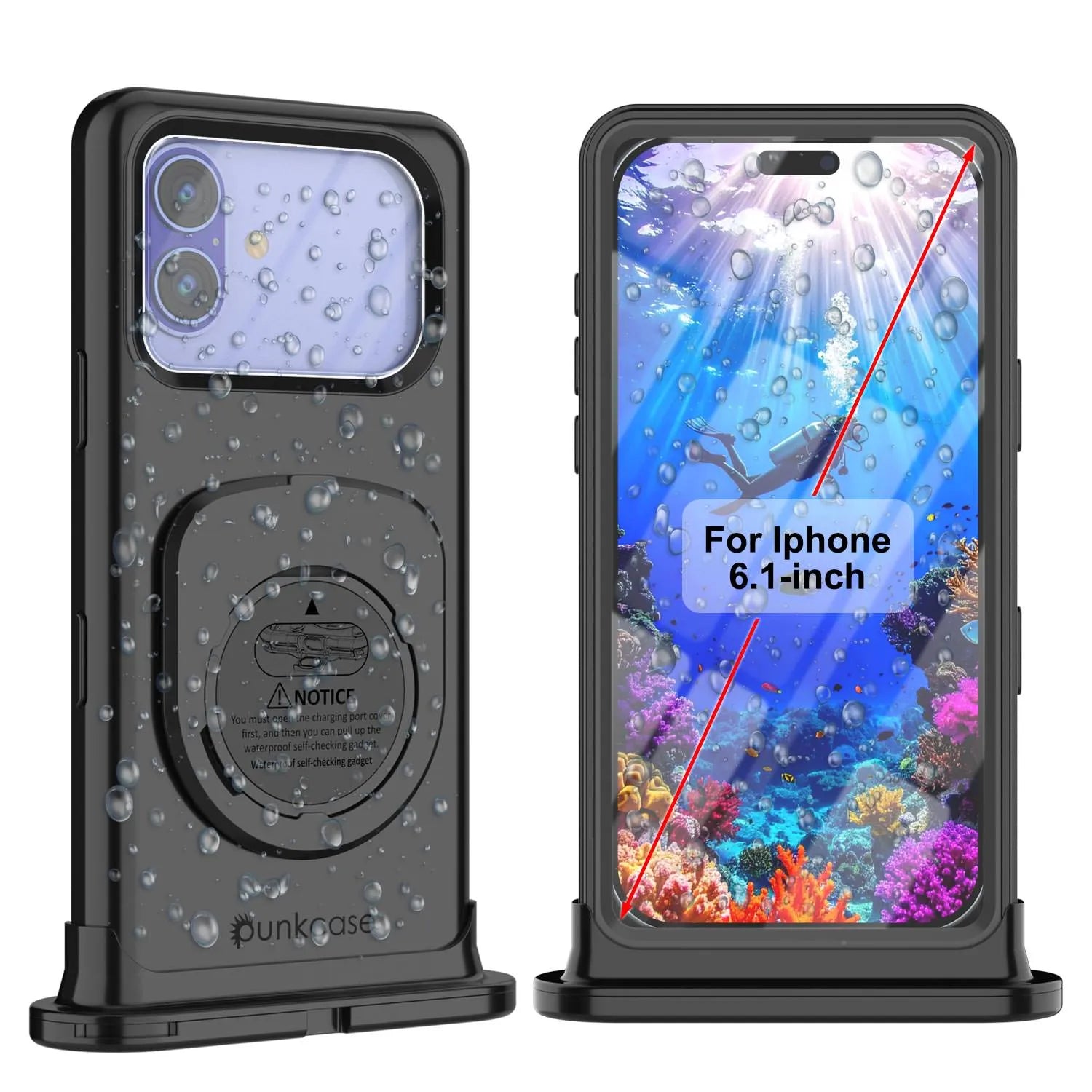 Punkcase Universal 2.0 Waterproof Phone Case for 6.1–6.3" [Black]