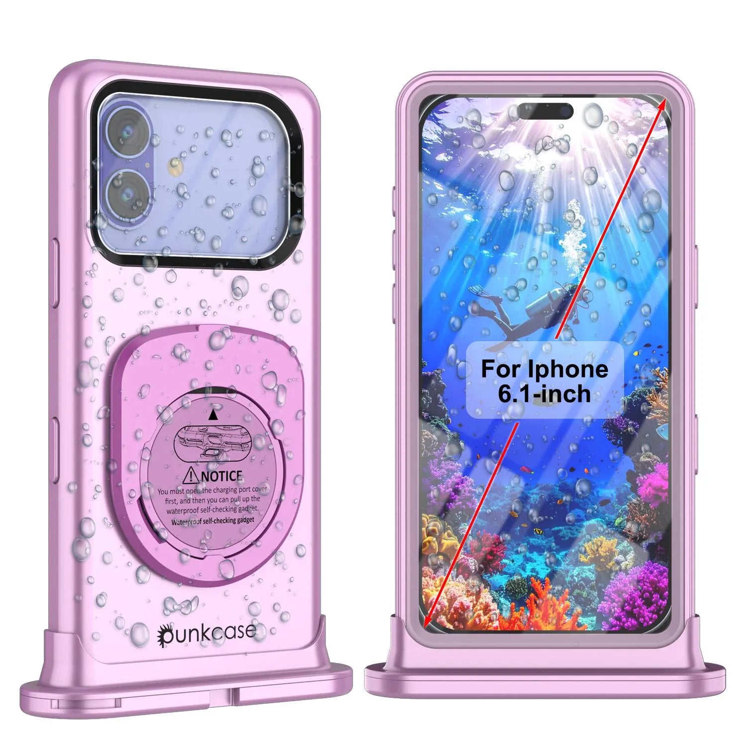Punkcase Universal 2.0 Waterproof Phone Case for 6.1–6.3" [Pink]