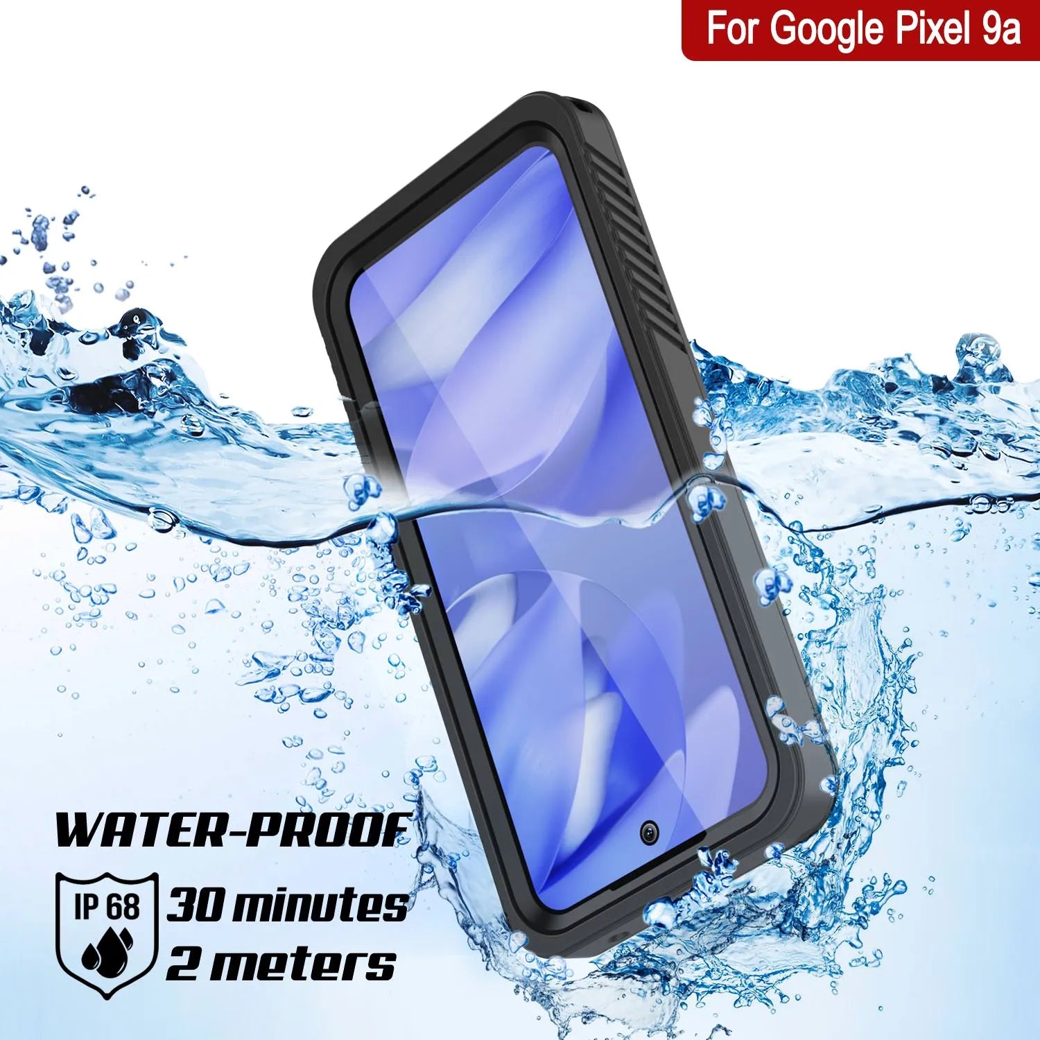 Google Pixel 9a Waterproof Case, Punkcase [Extreme Series] Armor Cover W/ Built In Screen Protector [Black]