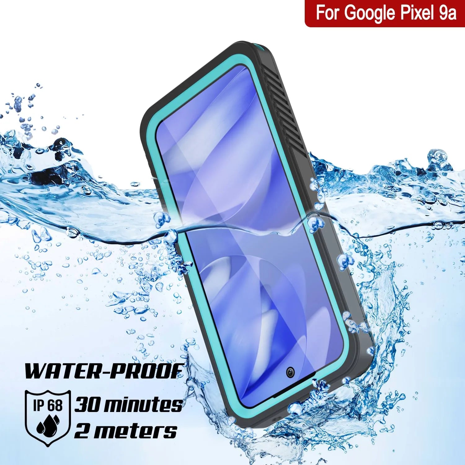Google Pixel 9a Waterproof Case, Punkcase [Extreme Series] Armor Cover W/ Built In Screen Protector [Teal]