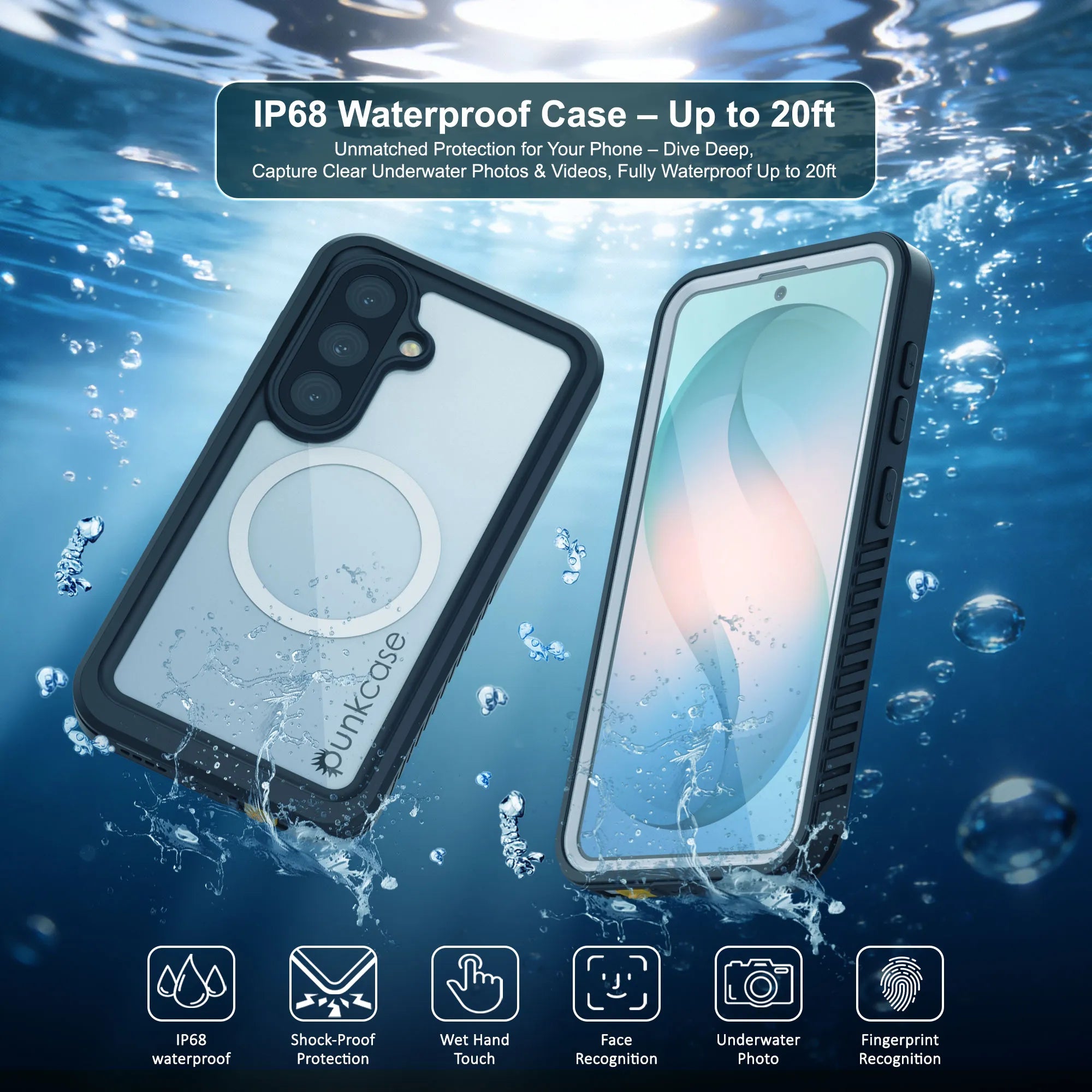 Galaxy S26 Plus Waterproof Case, Punkcase [Extreme Mag Series] Armor Cover W/ Built In Screen Protector [White]