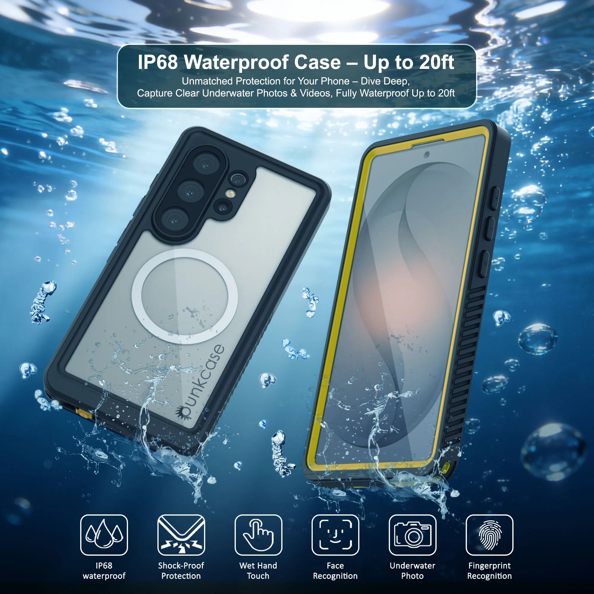Galaxy S26 Ultra Waterproof Case, Punkcase [Extreme Mag Series] Armor Cover W/ Built In Screen Protector [Yellow]