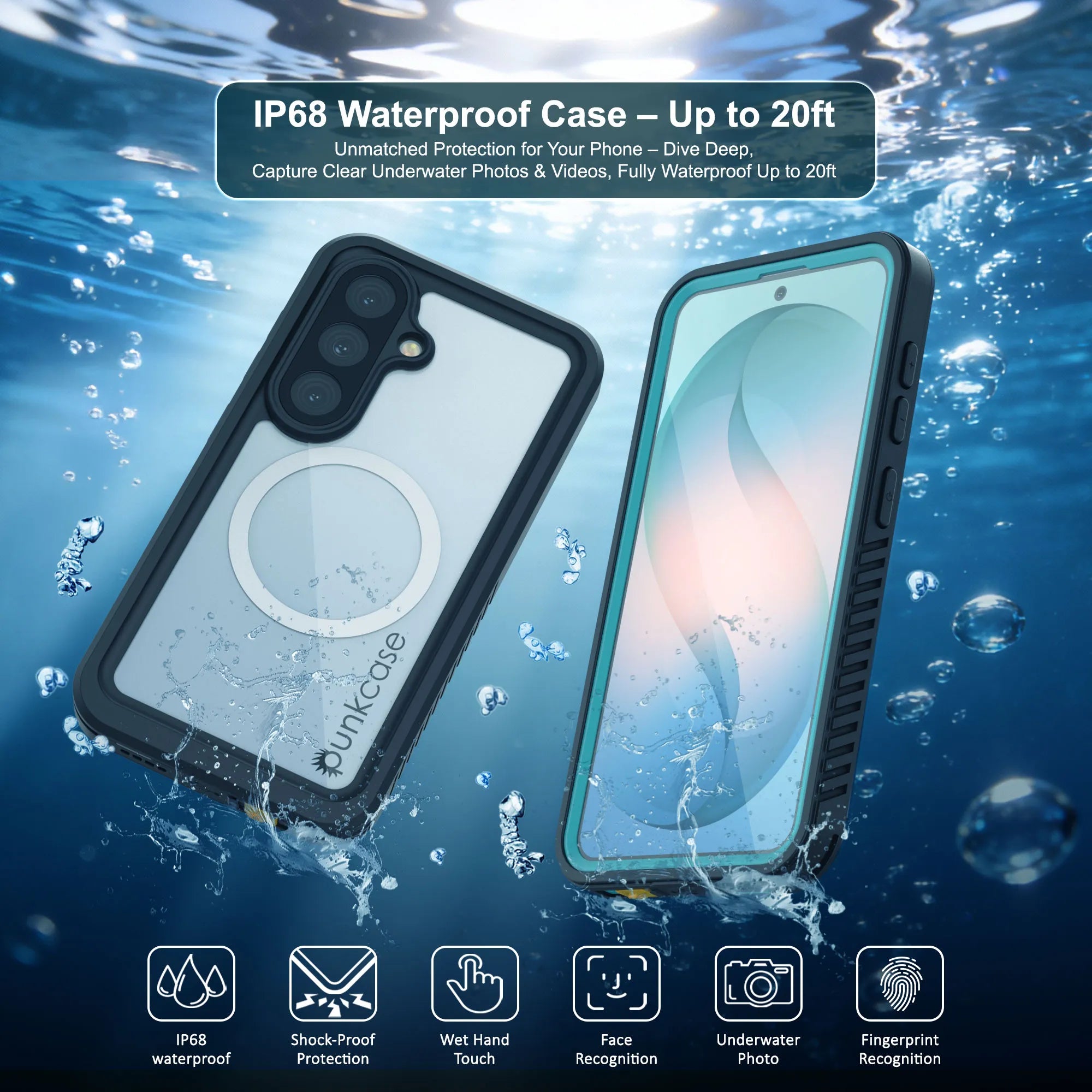 Galaxy S26 Waterproof Case, Punkcase [Extreme Mag Series] Armor Cover W/ Built In Screen Protector [Teal]