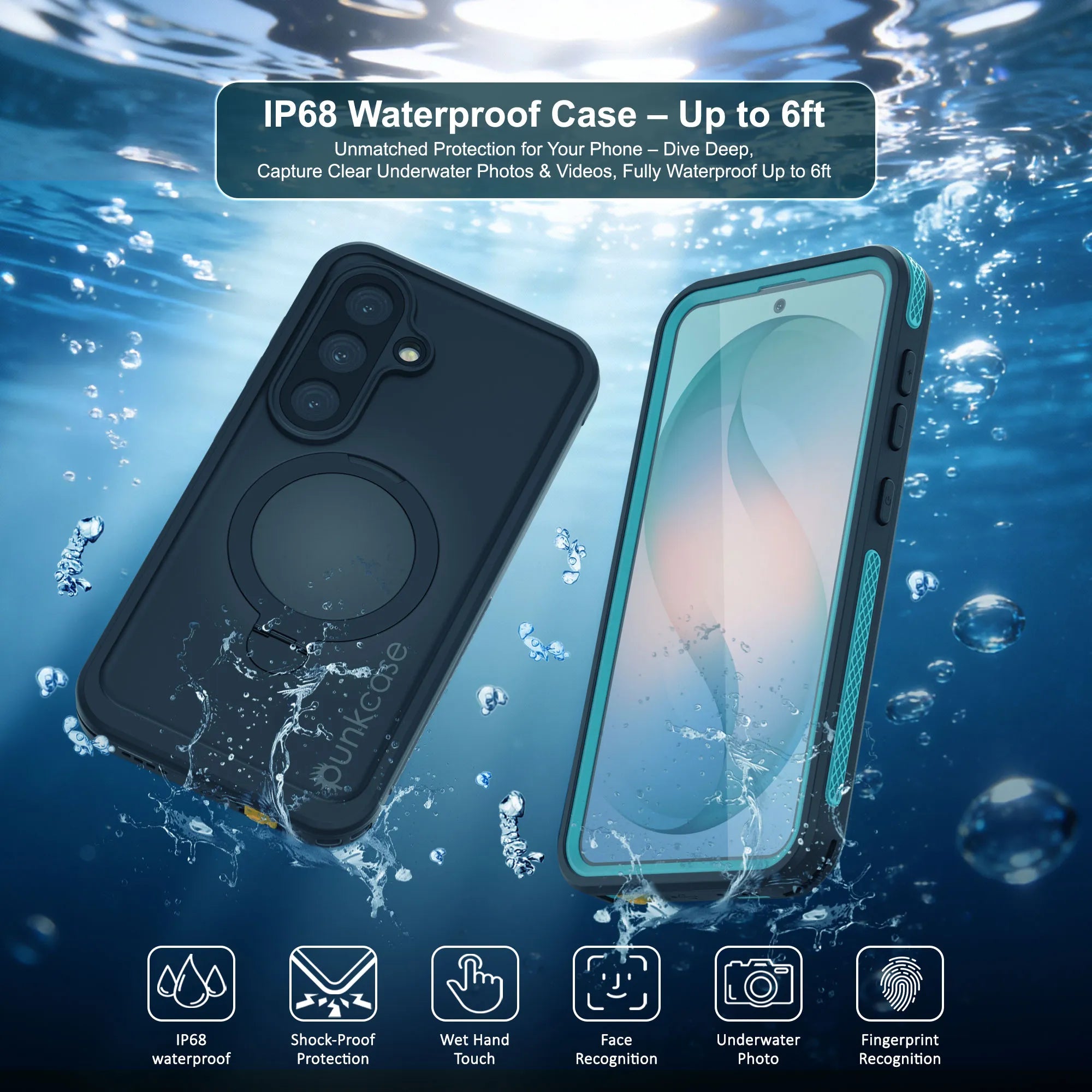 Galaxy S26 Waterproof Case [Kickstud 2.0 Series] Protective IP68 Cover W/Screen Protector & Kickstand [Teal]