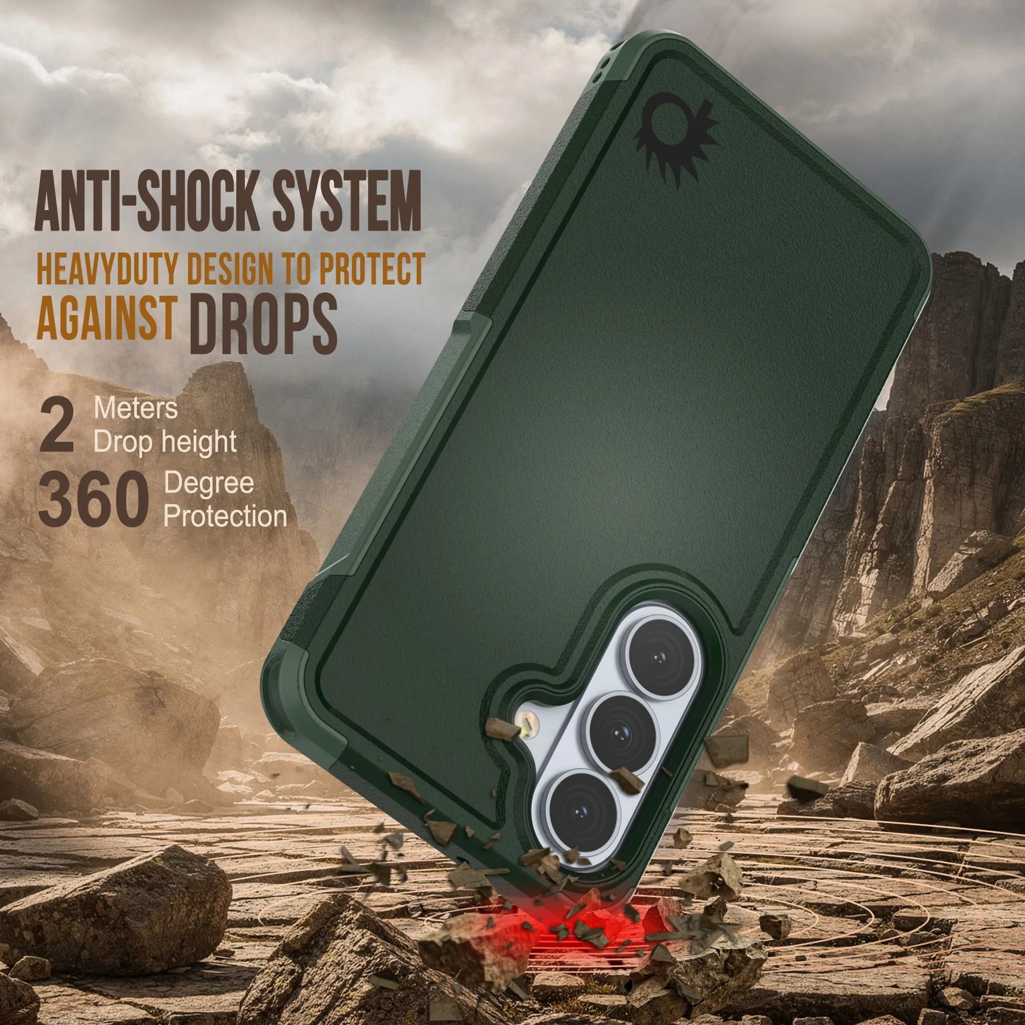 PunkCase Galaxy S26 Case, [Spartan 2.0 Series] Clear Rugged Heavy Duty Cover [Dark Green]