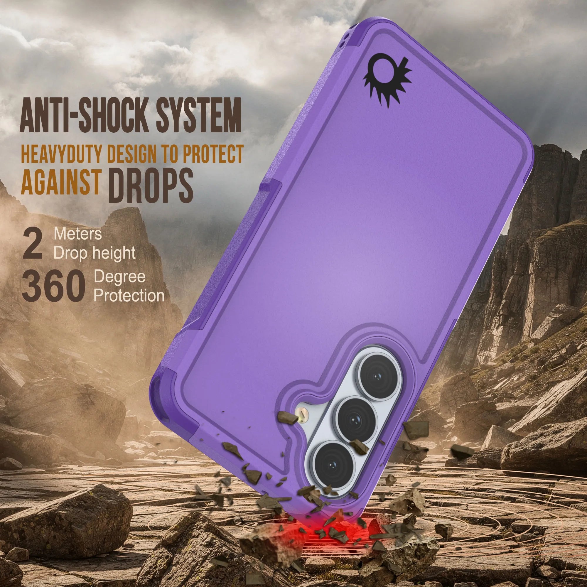 PunkCase Galaxy S26 Case, [Spartan 2.0 Series] Clear Rugged Heavy Duty Cover [Purple]