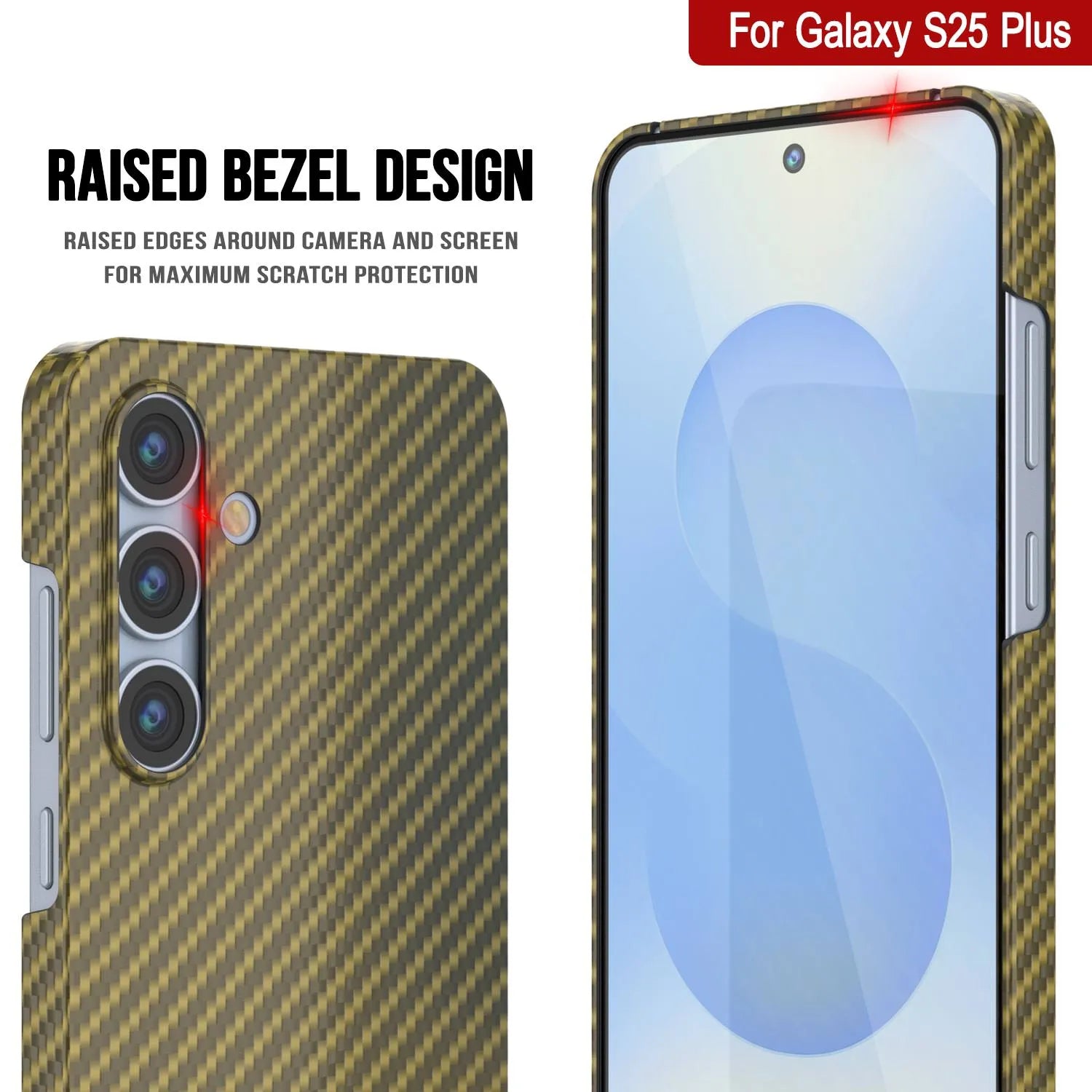 Punkcase Galaxy S25 Plus Carbon Fiber Case [AramidShield Series] Ultra Slim & Light Kevlar [Rose]
