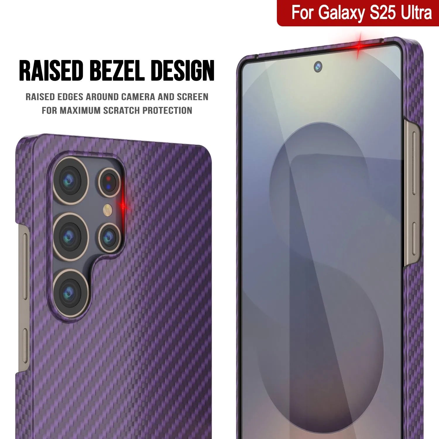 Punkcase Galaxy S25 Ultra Carbon Fiber Case [AramidShield Series] Ultra Slim & Light Kevlar [Purple]