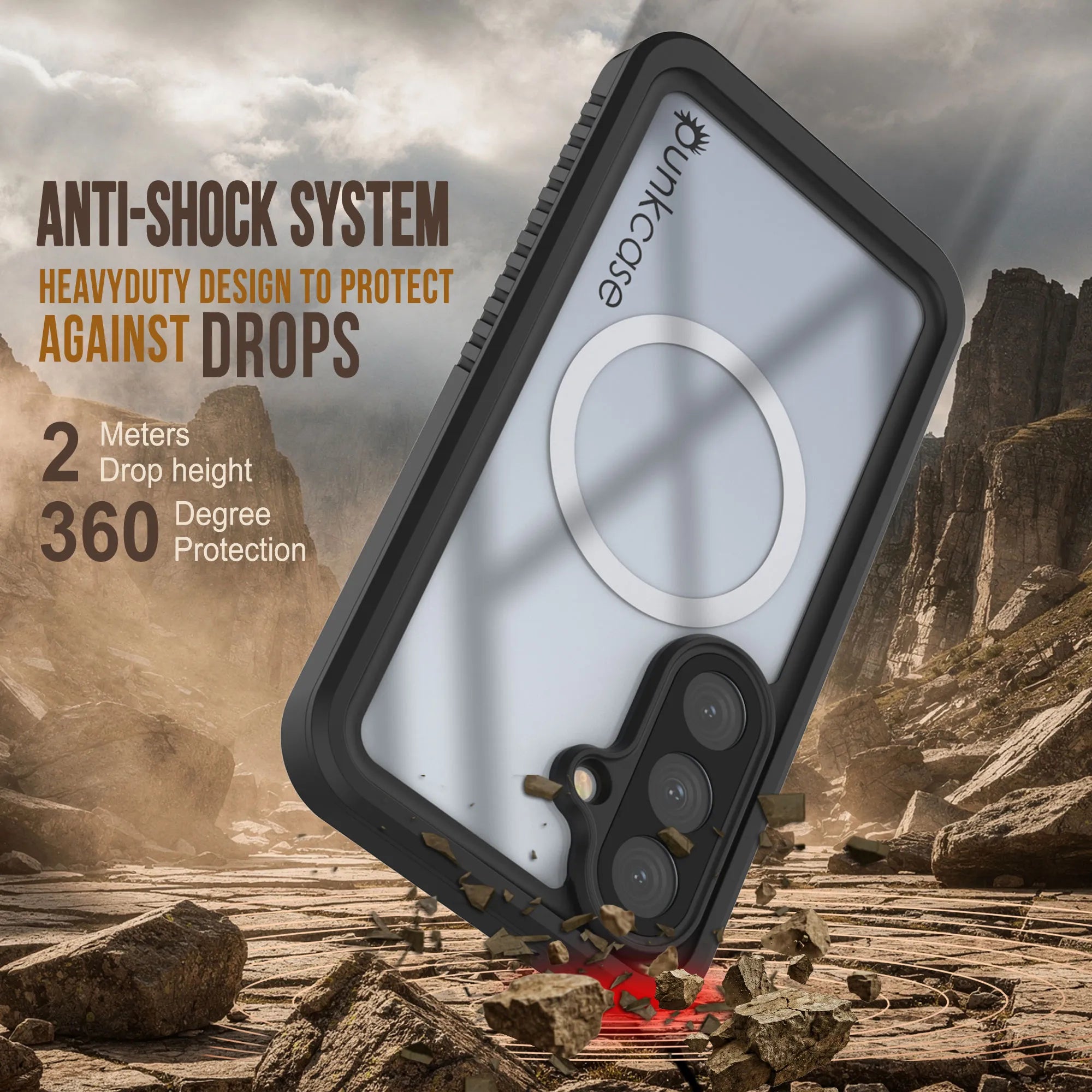Galaxy S26 Plus Waterproof Case, Punkcase [Extreme Mag Series] Armor Cover W/ Built In Screen Protector [Red]