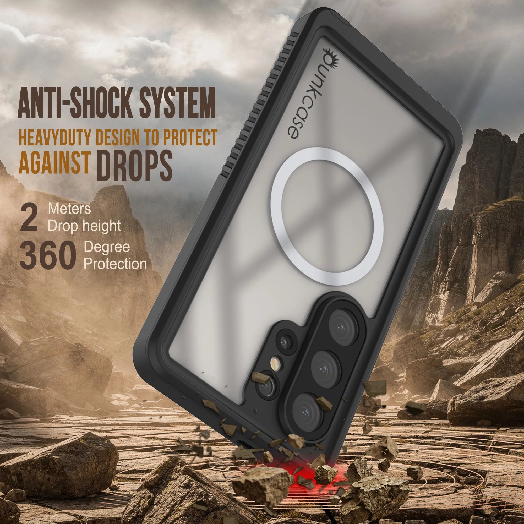 Galaxy S26 Ultra Waterproof Case, Punkcase [Extreme Mag Series] Armor Cover W/ Built In Screen Protector [Red]