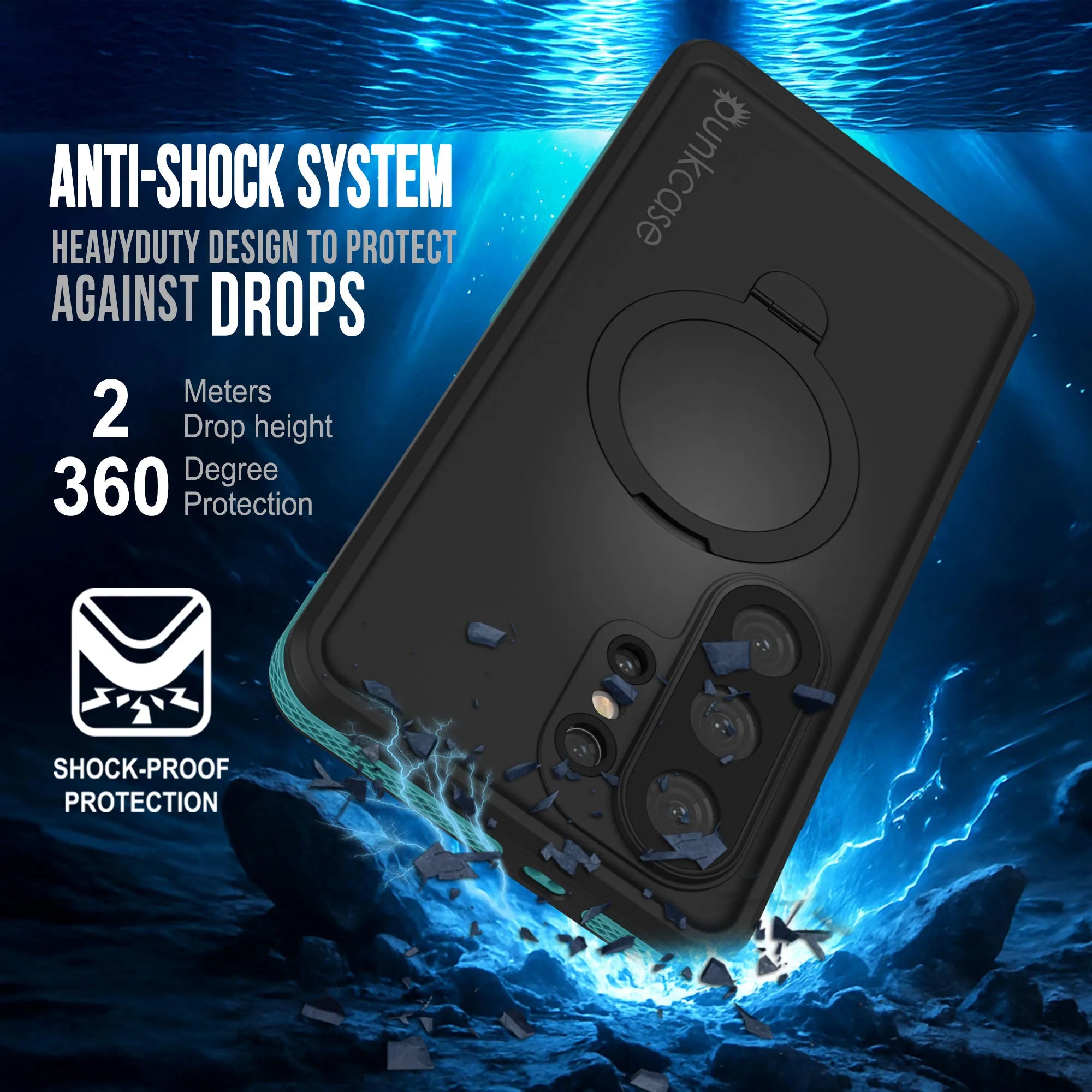 Galaxy S26 Ultra Waterproof Case [Kickstud 2.0 Series] Protective IP68 Cover W/Screen Protector & Kickstand [Teal]