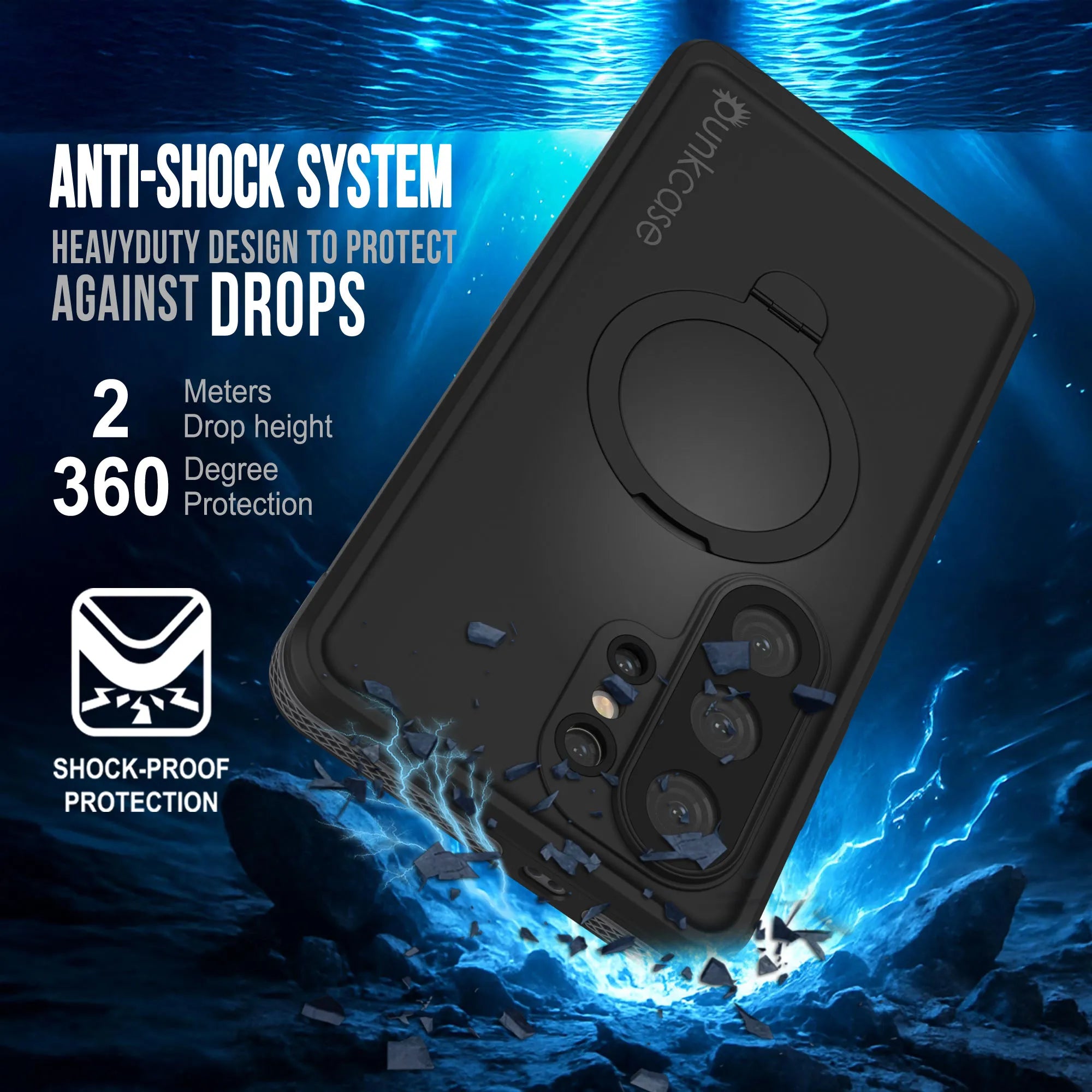 Galaxy S26 Ultra Waterproof Case [Kickstud 2.0 Series] Protective IP68 Cover W/Screen Protector & Kickstand [Grey]
