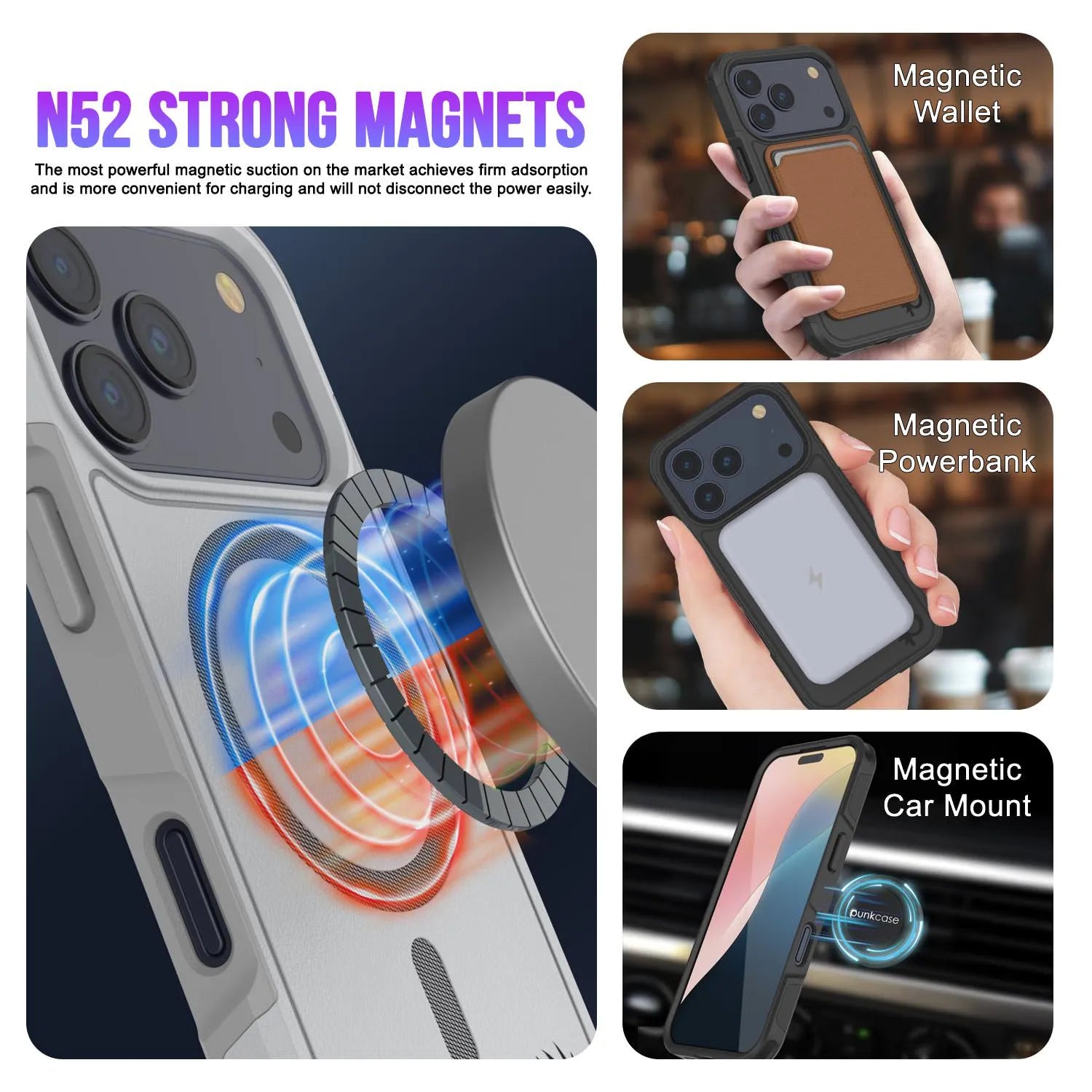 PunkCase iPhone 17 Pro Max Case, [Spartan 2.0 Series] Clear Rugged Heavy Duty Cover W/Built in Screen Protector [white]