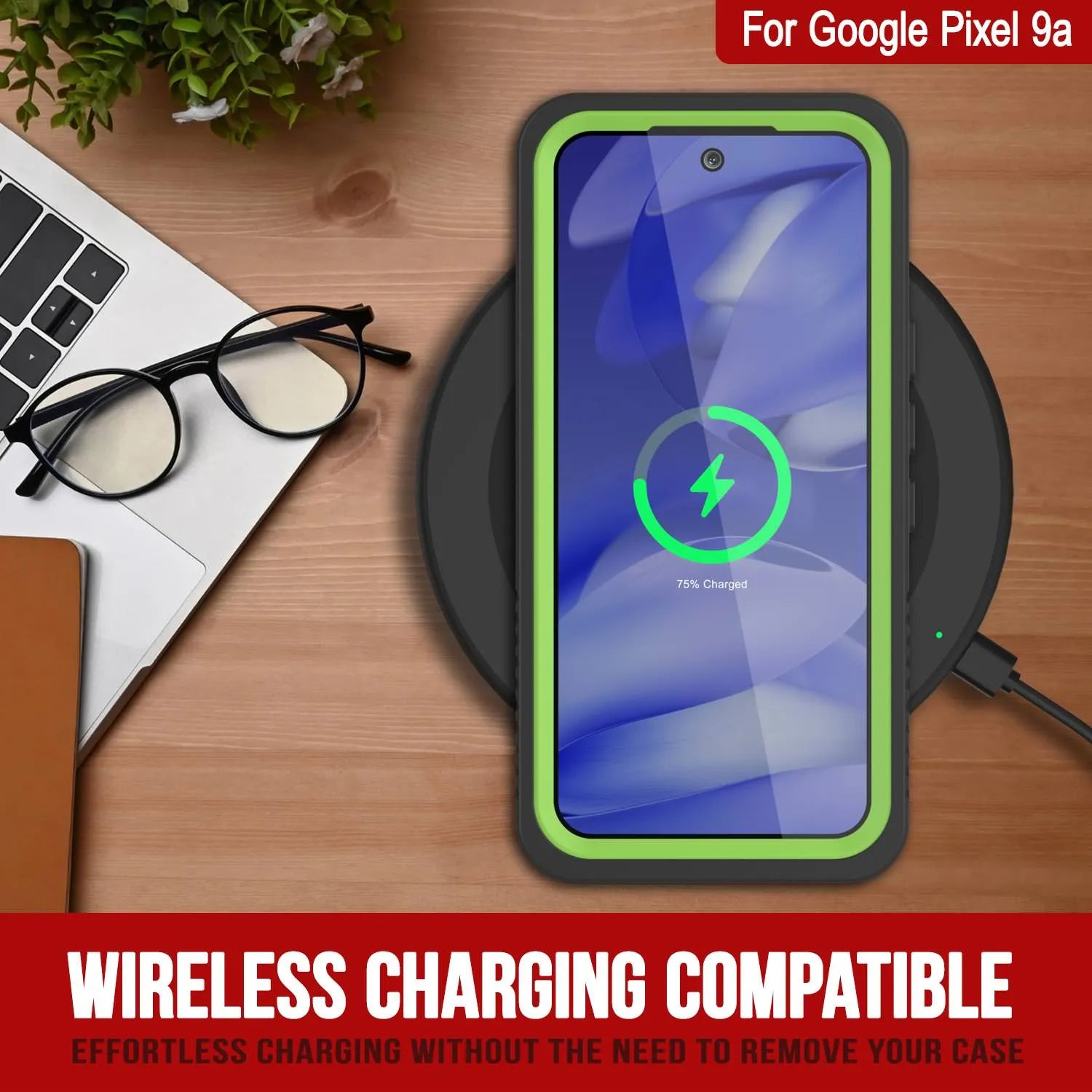 Google Pixel 9a Waterproof Case, Punkcase [Extreme Series] Armor Cover W/ Built In Screen Protector [Light Green]