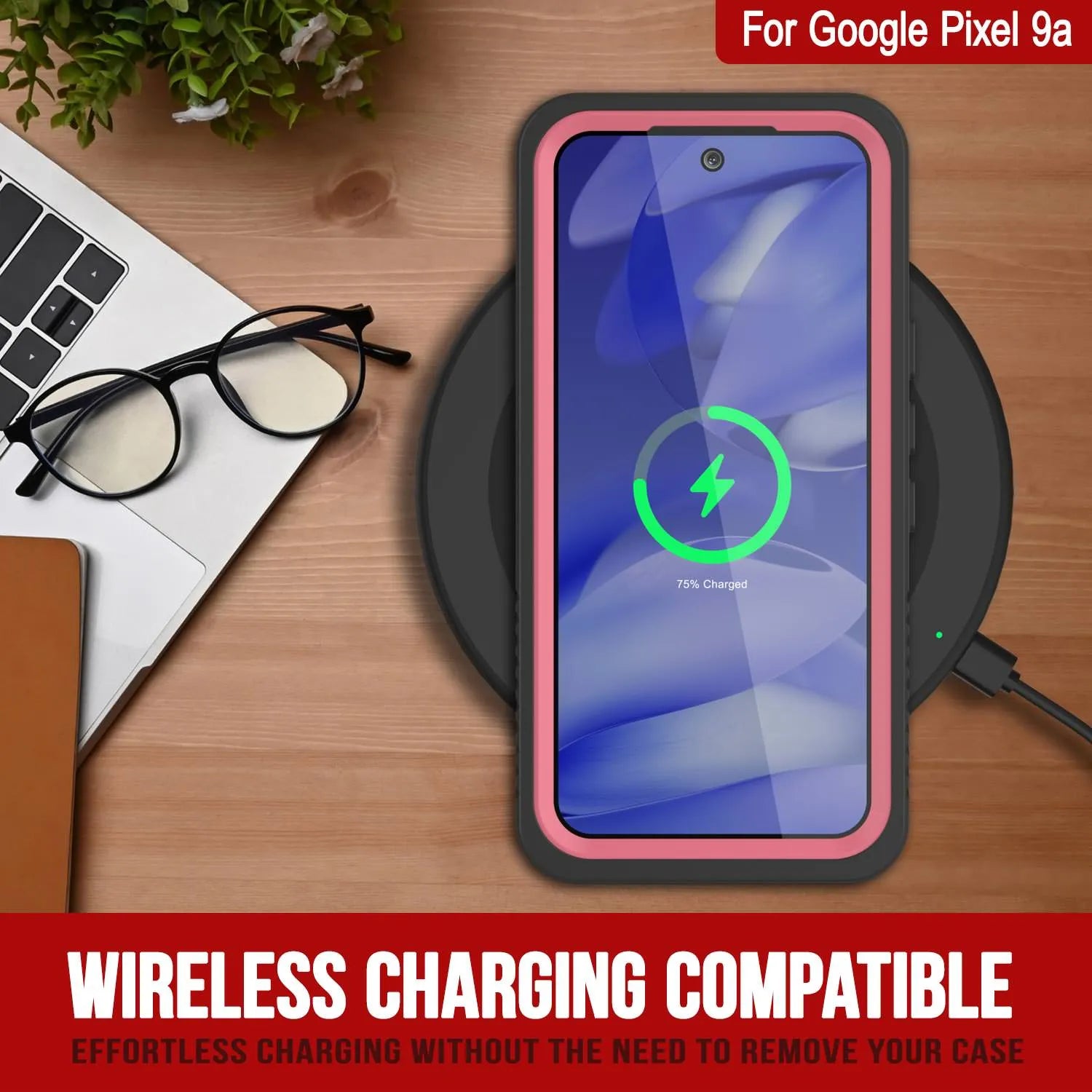 Google Pixel 9a Waterproof Case, Punkcase [Extreme Series] Armor Cover W/ Built In Screen Protector [Pink]