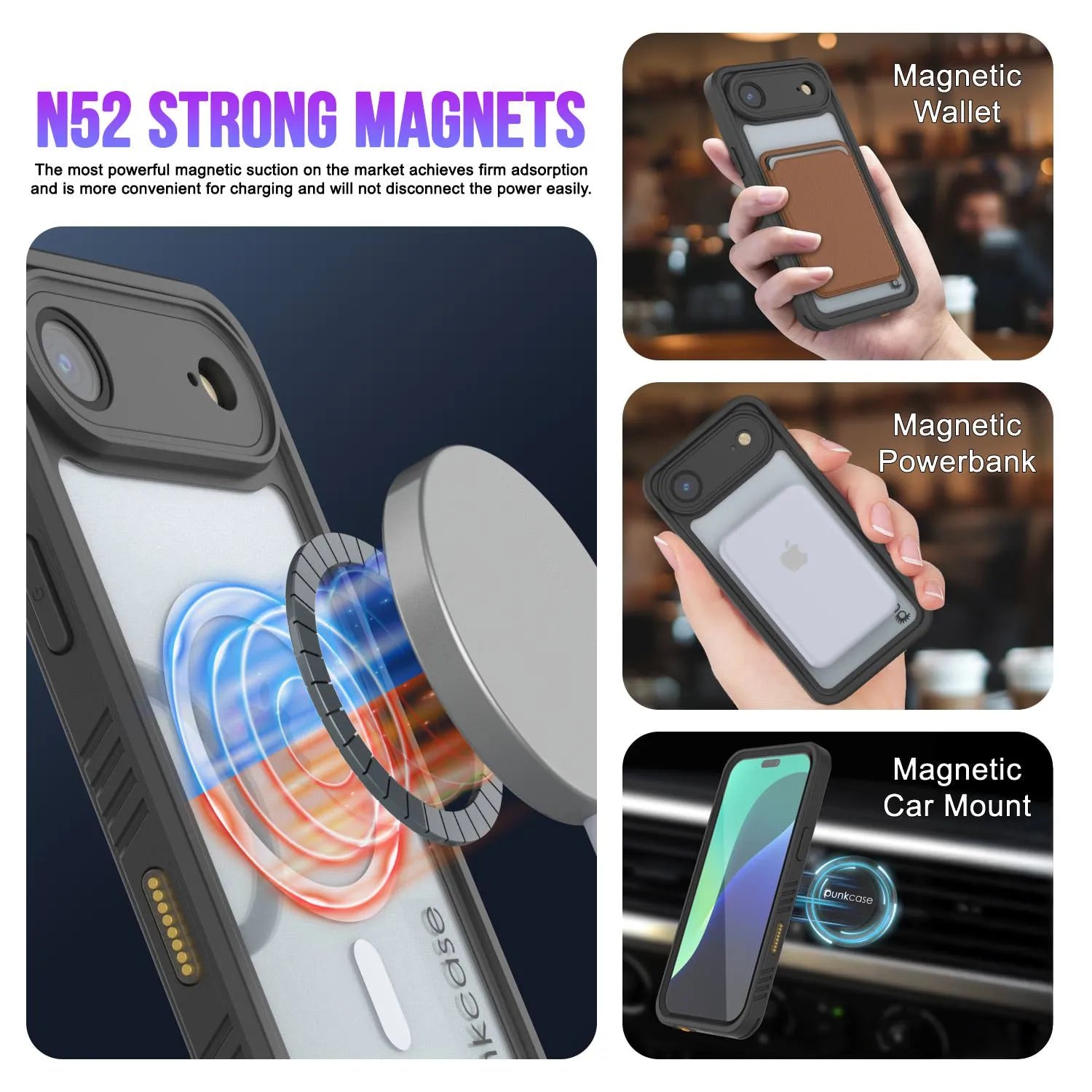 iPhone 17 Air Waterproof Case, Punkcase [Extreme Series] Armor Cover W/ Built In Screen Protector [Purple]