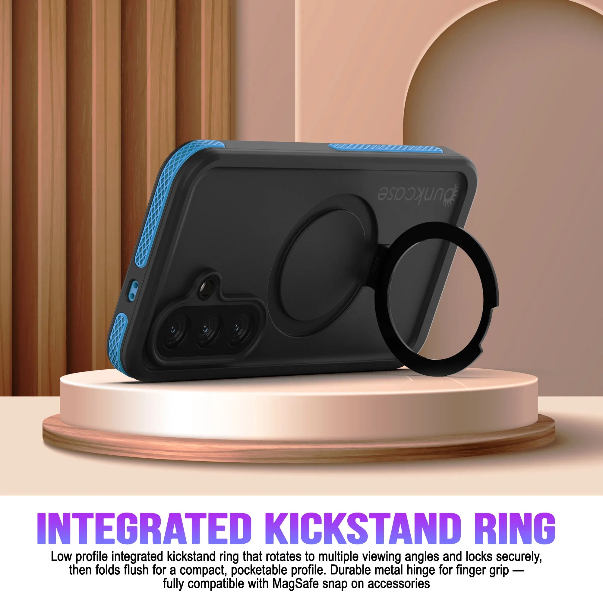 Galaxy S26 Waterproof Case [Kickstud 2.0 Series] Protective IP68 Cover W/Screen Protector & Kickstand [Blue]
