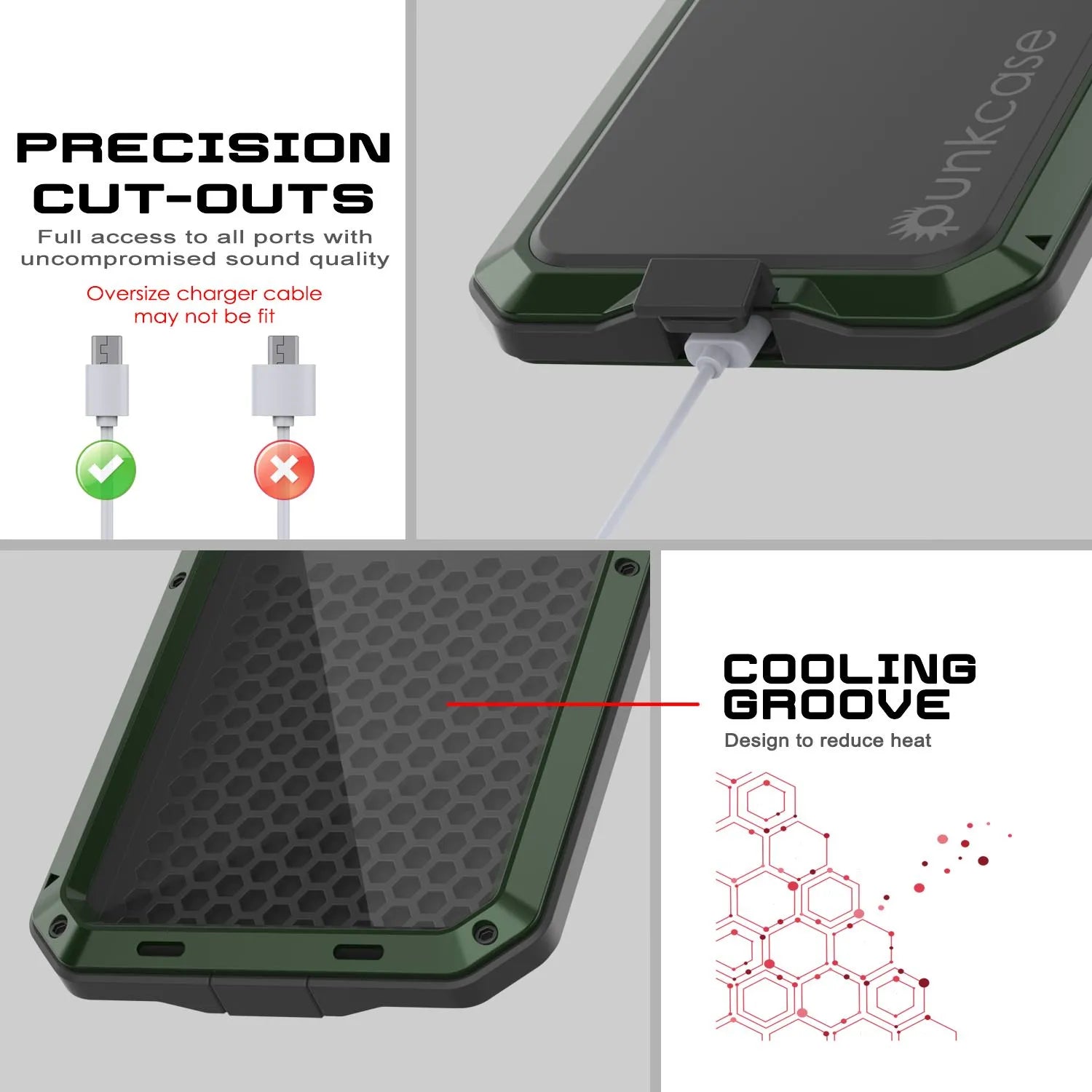 iPhone 17 Pro Metal Case, Heavy Duty Military Grade Armor Cover [shock proof] Full Body Hard [Dark Green]