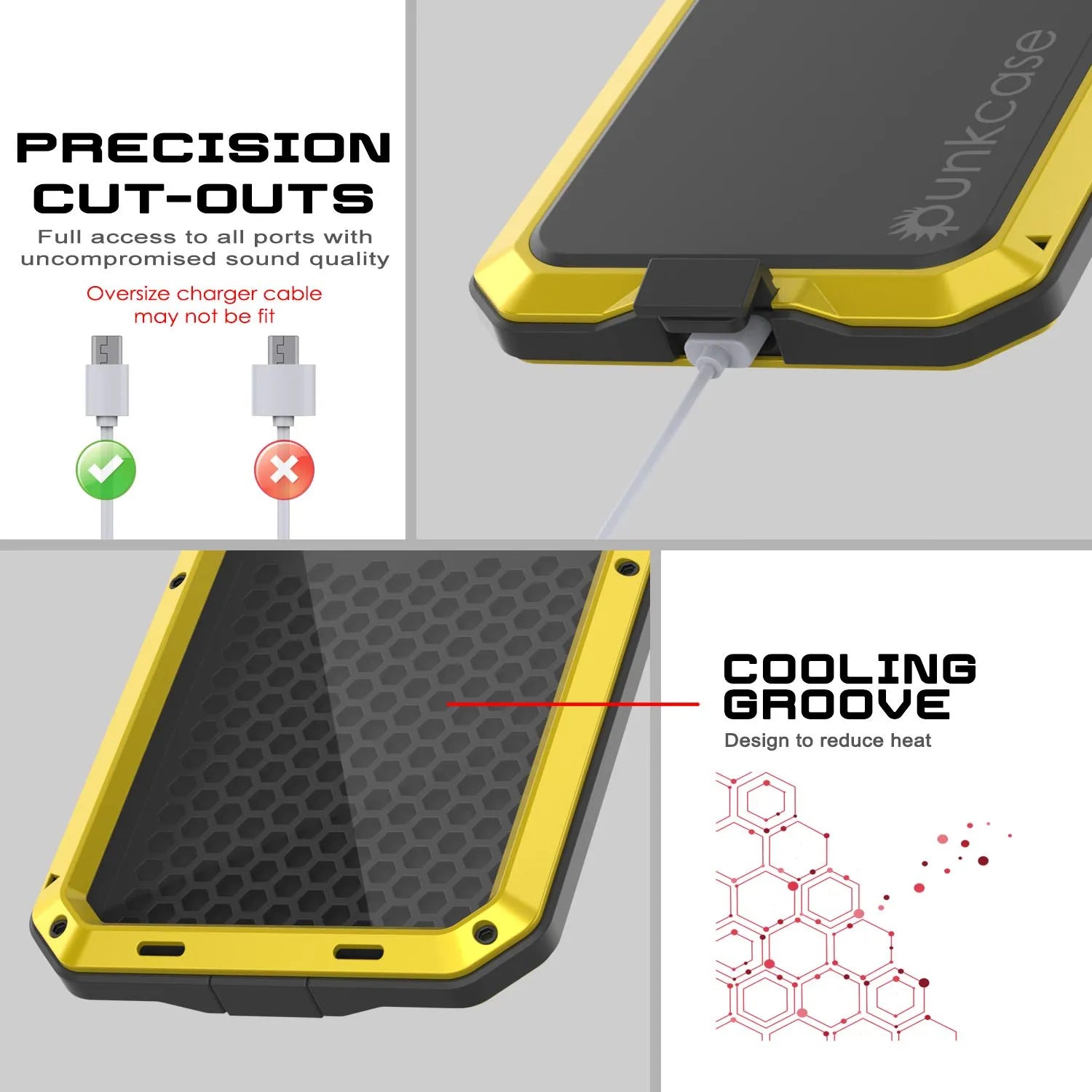 iPhone 17 Pro Metal Case, Heavy Duty Military Grade Armor Cover [shock proof] Full Body Hard [Yellow]