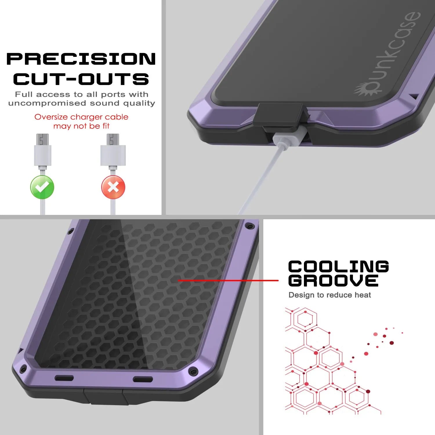 iPhone 17 Pro Metal Case, Heavy Duty Military Grade Armor Cover [shock proof] Full Body Hard [Purple]