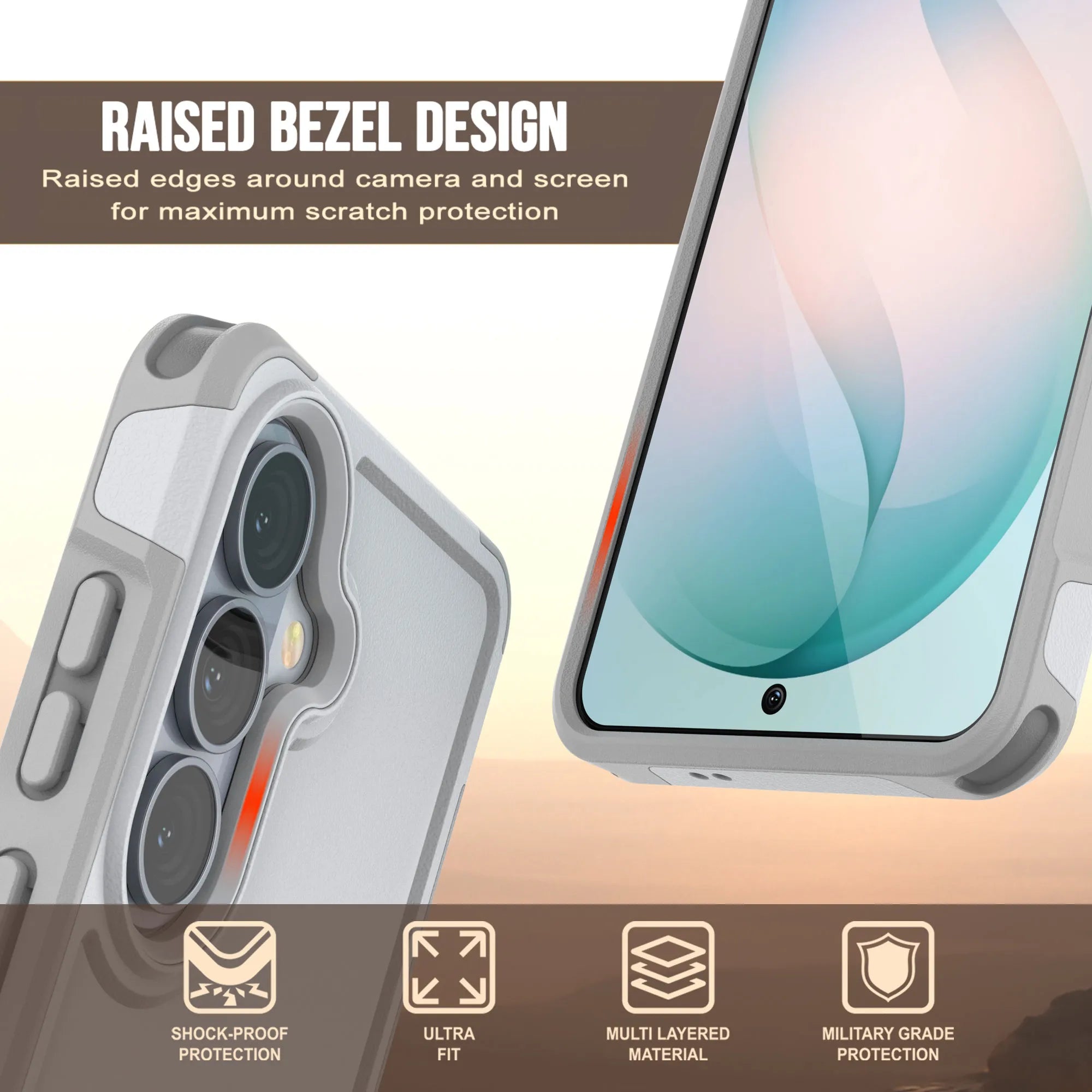PunkCase Galaxy S26+ Plus Case, [Spartan 2.0 Series] Clear Rugged Heavy Duty Cover [White]
