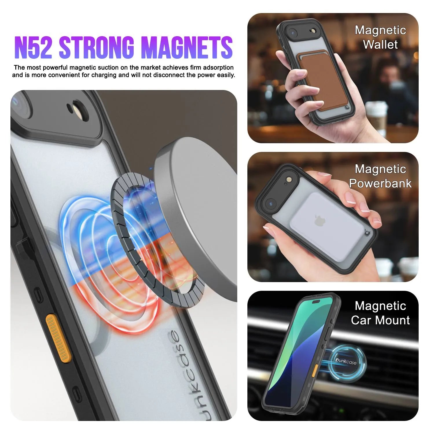 iPhone 17 Air Waterproof IP68 Case, Punkcase [Black] [StudStar Series] [Slim Fit]