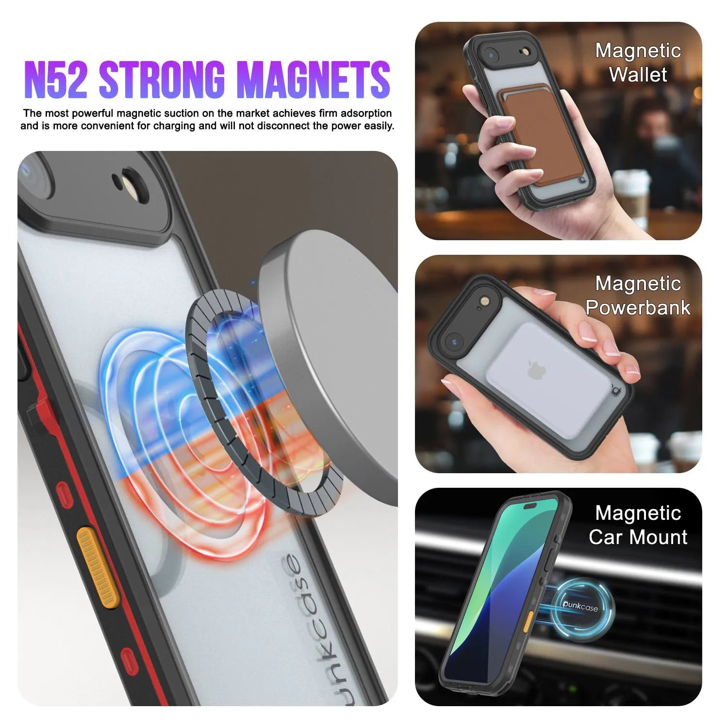 iPhone 17 Air Waterproof IP68 Case, Punkcase [Red] [StudStar Series] [Slim Fit]