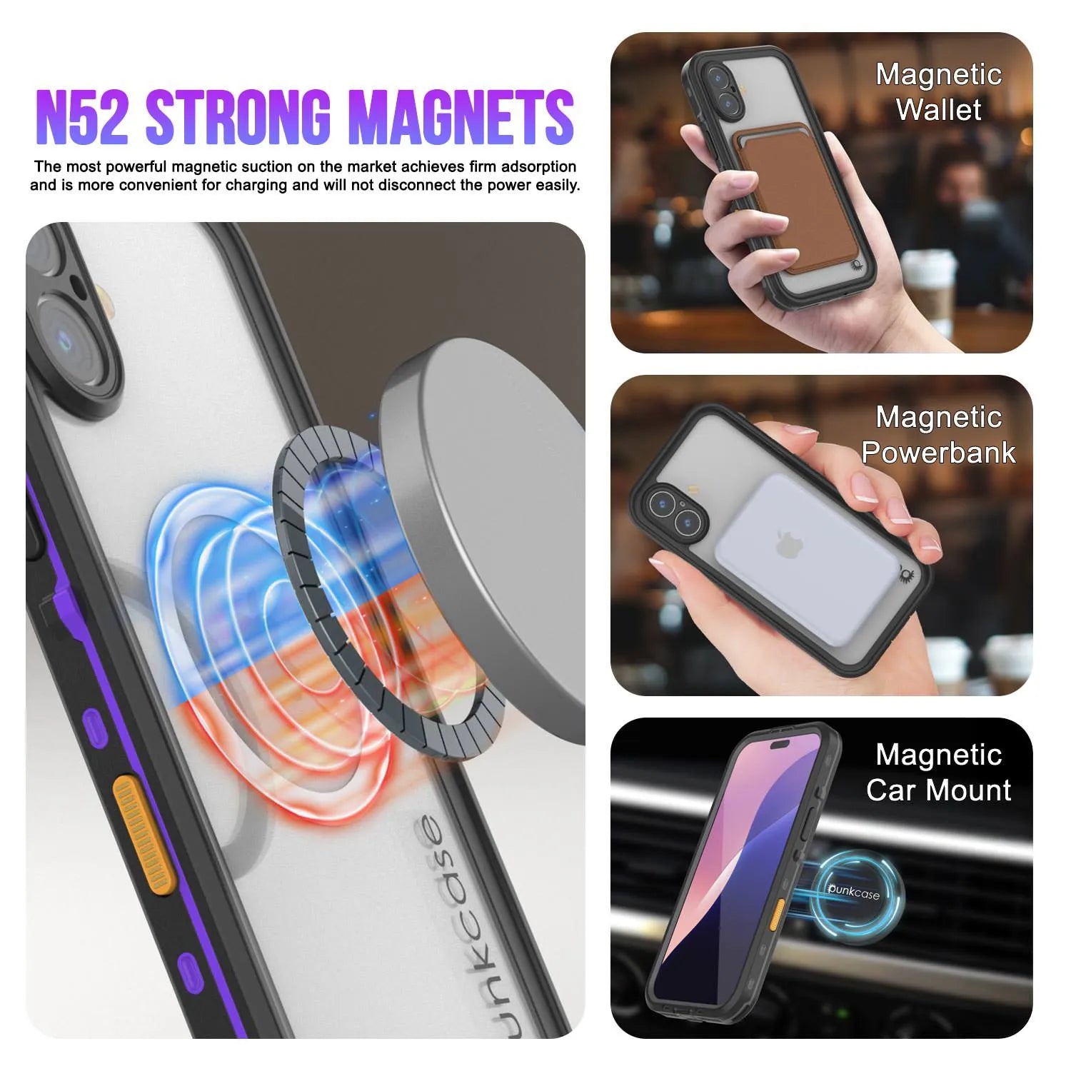 iPhone 17 Waterproof IP68 Case, Punkcase [Purple] [StudStar Series] [Slim Fit] [Dirtproof]