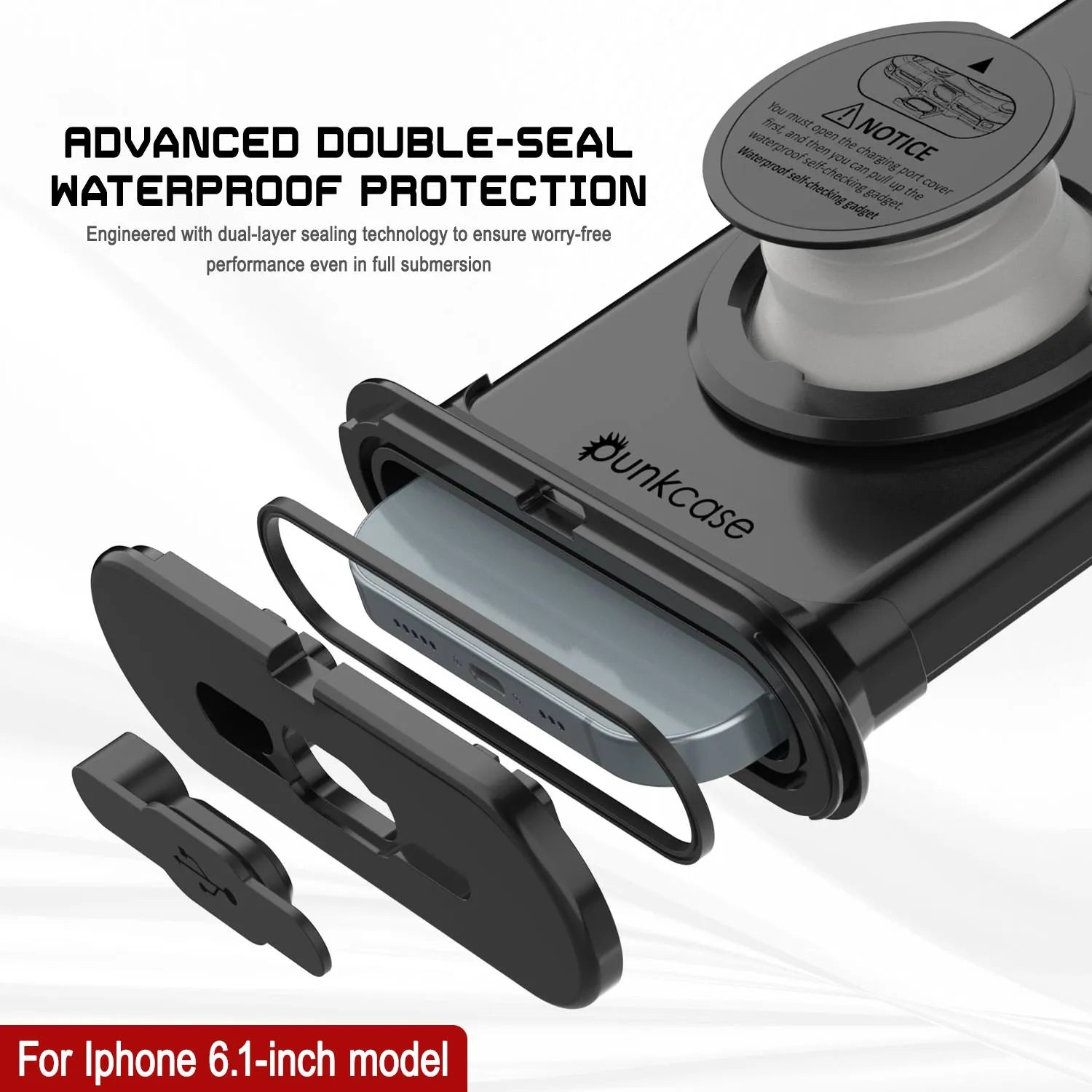 Punkcase Universal 2.0 Waterproof Phone Case for 6.1–6.3" [Black]