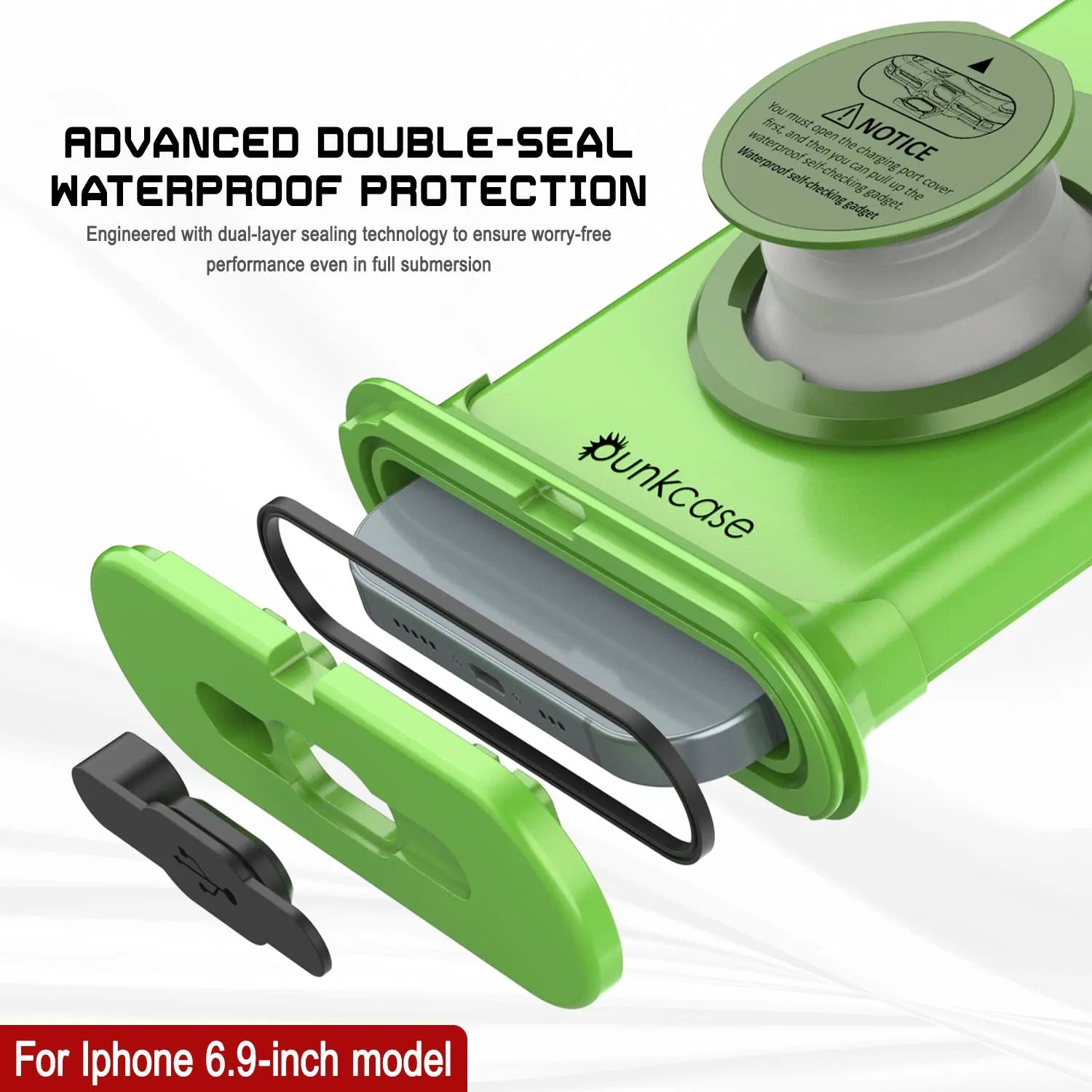 Punkcase Universal 2.0 Waterproof Phone Case for 6.7–6.9" [Green]