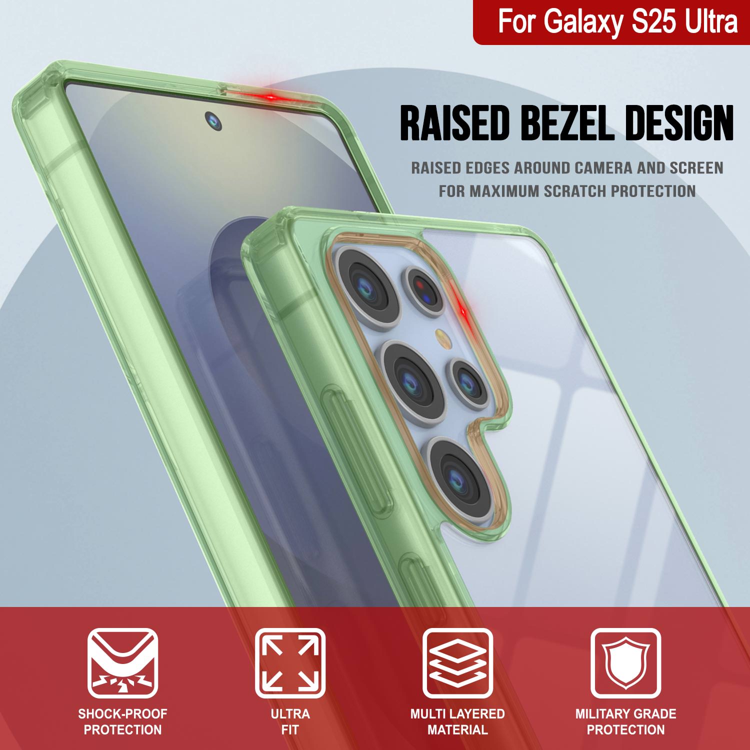 Galaxy S25 Ultra Case [Clear Acrylic Series] [Non-Slip] For Galaxy S25 Ultra [Green]