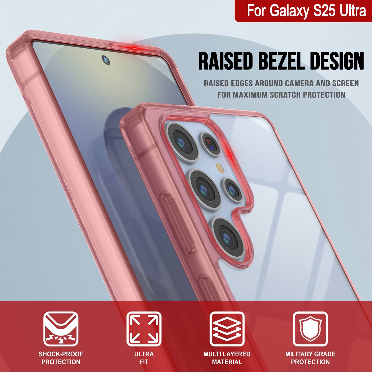 Galaxy S25 Ultra Case [Clear Acrylic Series] [Non-Slip] For Galaxy S25 Ultra [Red]