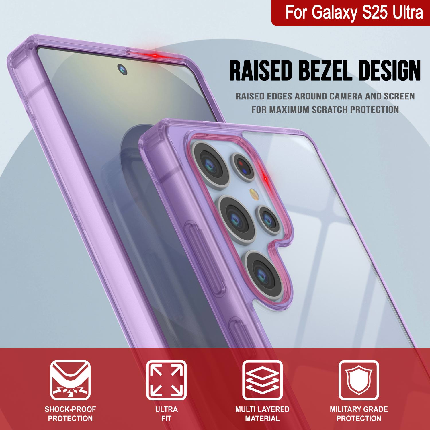 Galaxy S25 Ultra Case [Clear Acrylic Series] [Non-Slip] For Galaxy S25 Ultra [Purple]