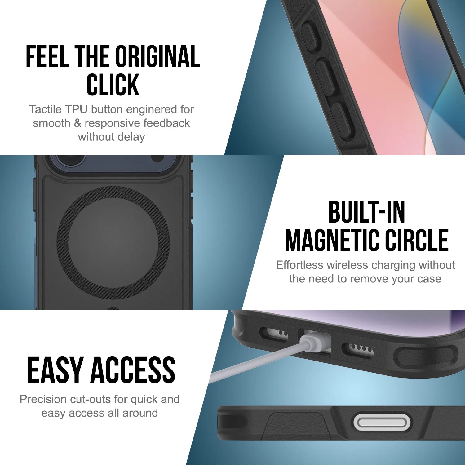 PunkCase iPhone 17 Pro Max Case, [Spartan 2.0 Series] Clear Rugged Heavy Duty Cover W/Built in Screen Protector [white]