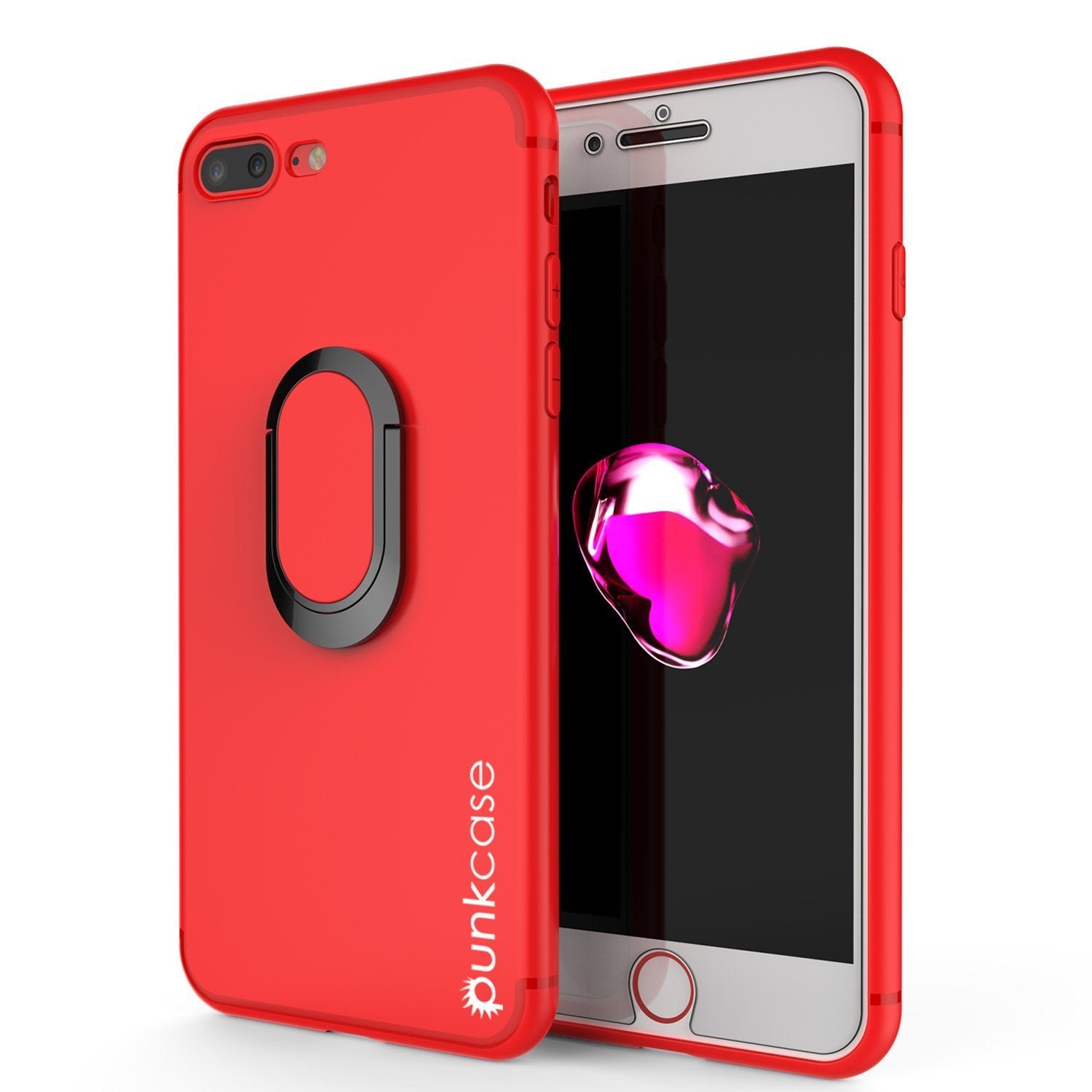 iPhone 8 PLUS Case, Punkcase Magnetix Protective TPU Cover W/ Kickstand, Tempered Glass Screen Protector [Pink]
