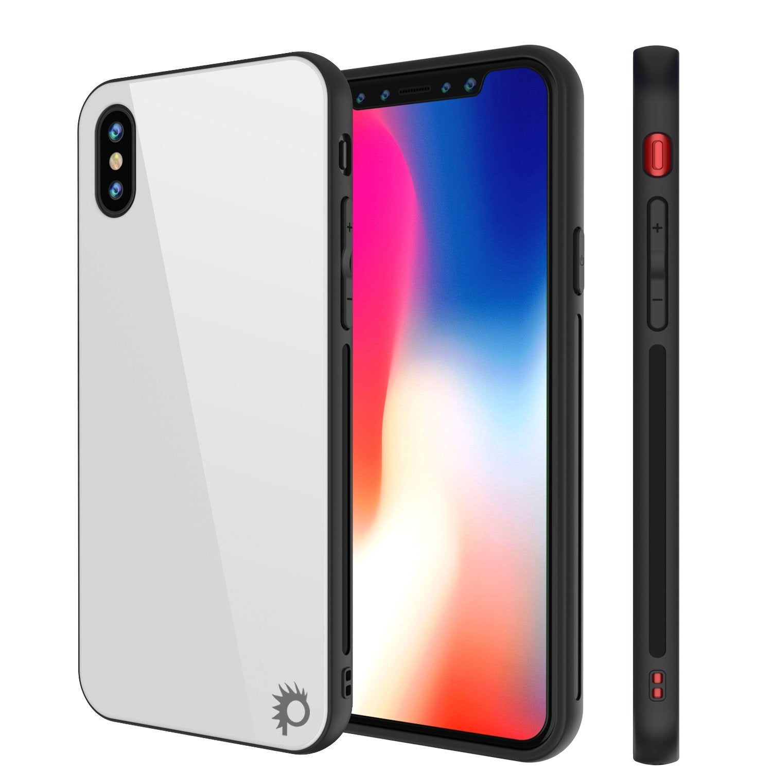 iPhone 8 Case, Punkcase GlassShield Ultra Thin Protective 9H Full Body Tempered Glass Cover W/ Drop Protection & Non Slip Grip for Apple iPhone 7 / Apple iPhone 8 (Red)