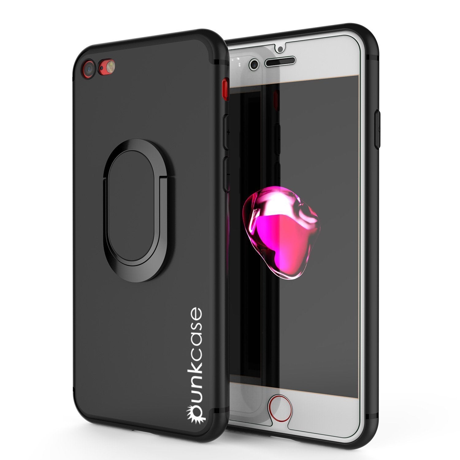 iPhone SE (4.7") Case, Punkcase Magnetix Protective TPU Cover W/ Kickstand, Tempered Glass Screen Protector [Red]