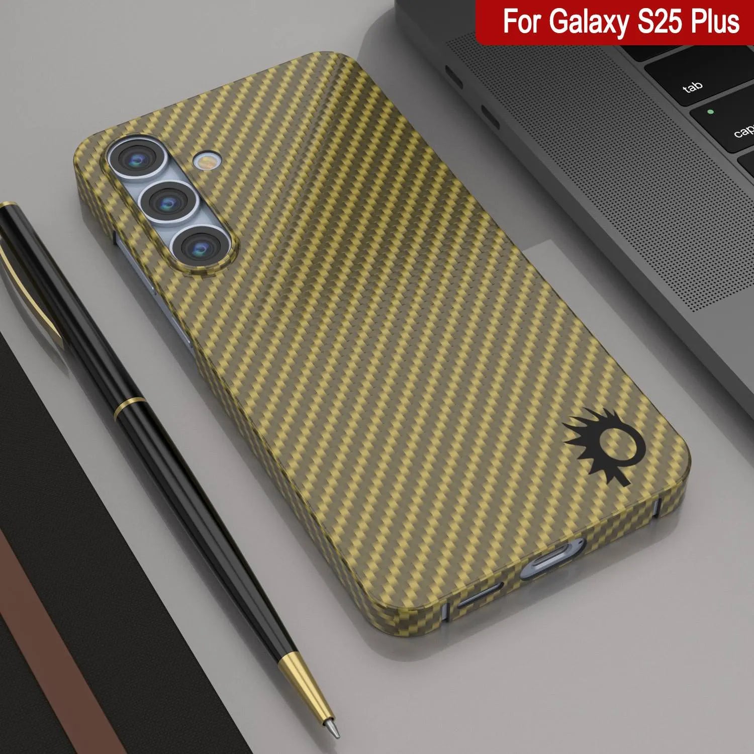 Punkcase Galaxy S25 Plus Carbon Fiber Case [AramidShield Series] Ultra Slim & Light Kevlar [Rose]