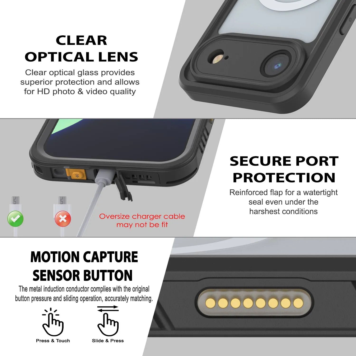 iPhone 17 Air Waterproof Case, Punkcase [Extreme Series] Armor Cover W/ Built In Screen Protector [Yellow]