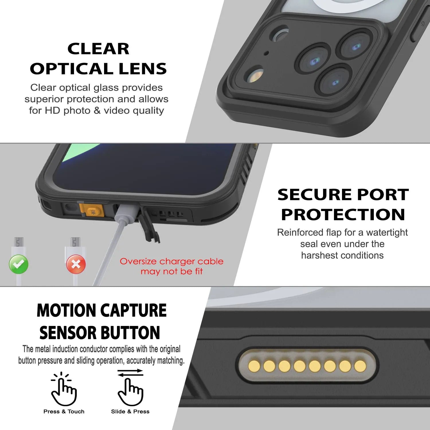 iPhone 17 Pro Waterproof Case, Punkcase [Extreme Mag Series] Armor Cover W/ Built In Screen Protector [Blue]