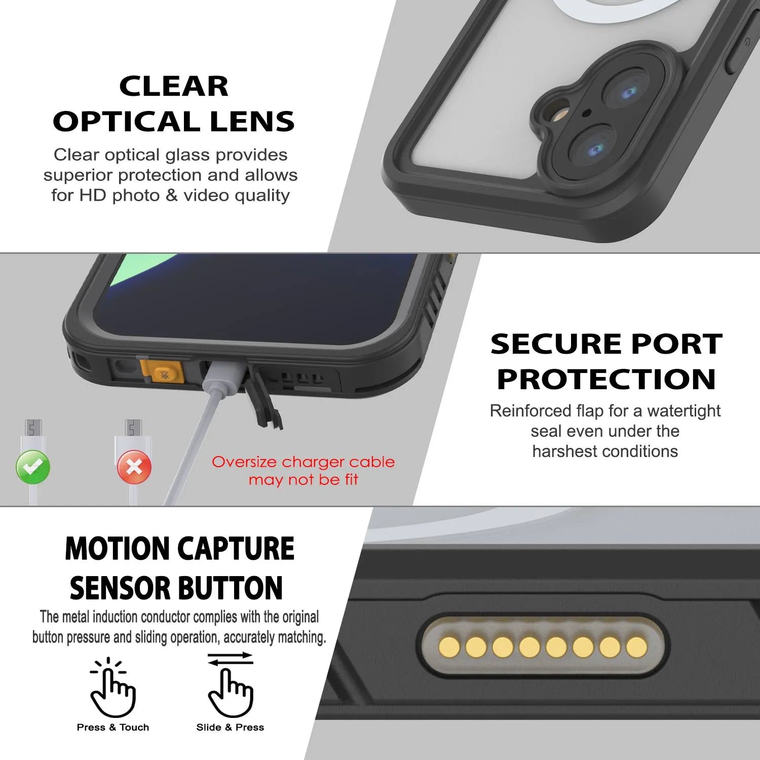 iPhone 17 Waterproof Case, Punkcase [Extreme Series] Armor Cover W/ Built In Screen Protector [Black]