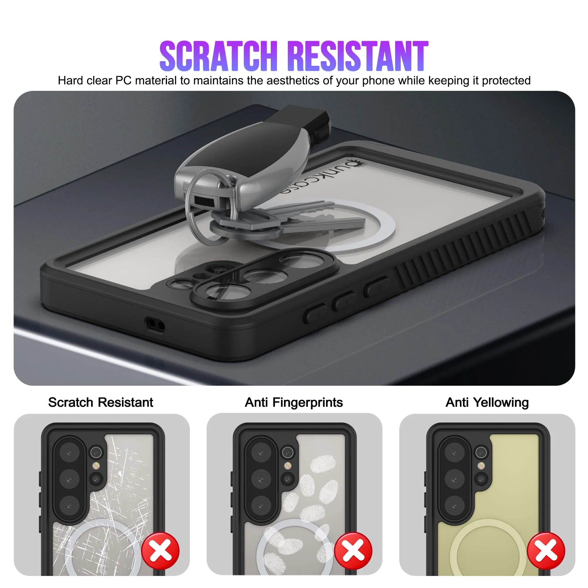 Galaxy S26 Ultra Waterproof Case, Punkcase [Extreme Mag Series] Armor Cover W/ Built In Screen Protector [Red]