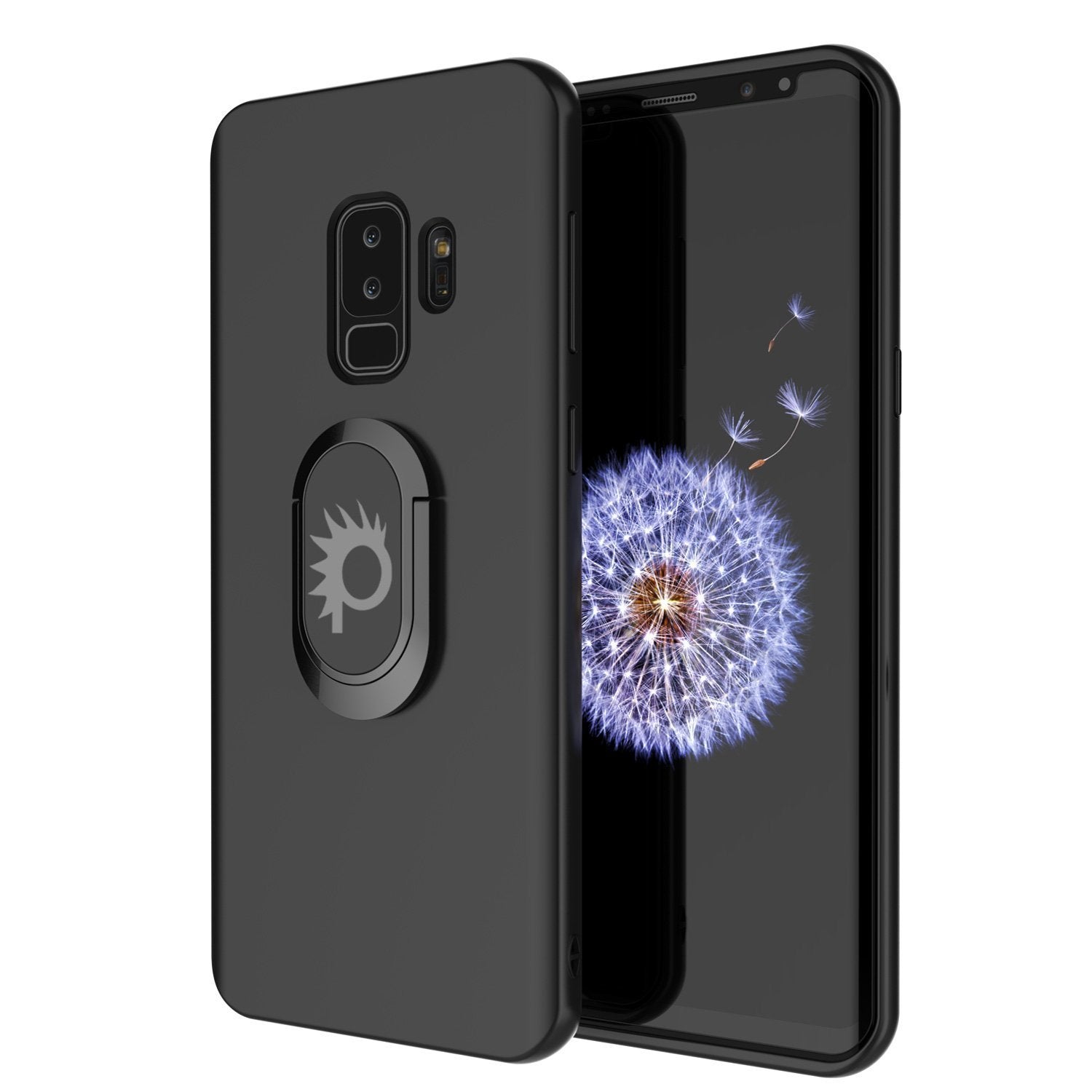 Galaxy S9 PLUS, Punkcase Magnetix Protective TPU Cover W/ Kickstand, Ring Grip Holder & Metal Plate for Magnetic Car Phone Mount PLUS PunkShield Screen Protector for Samsung S9+ Edge [Pink]
