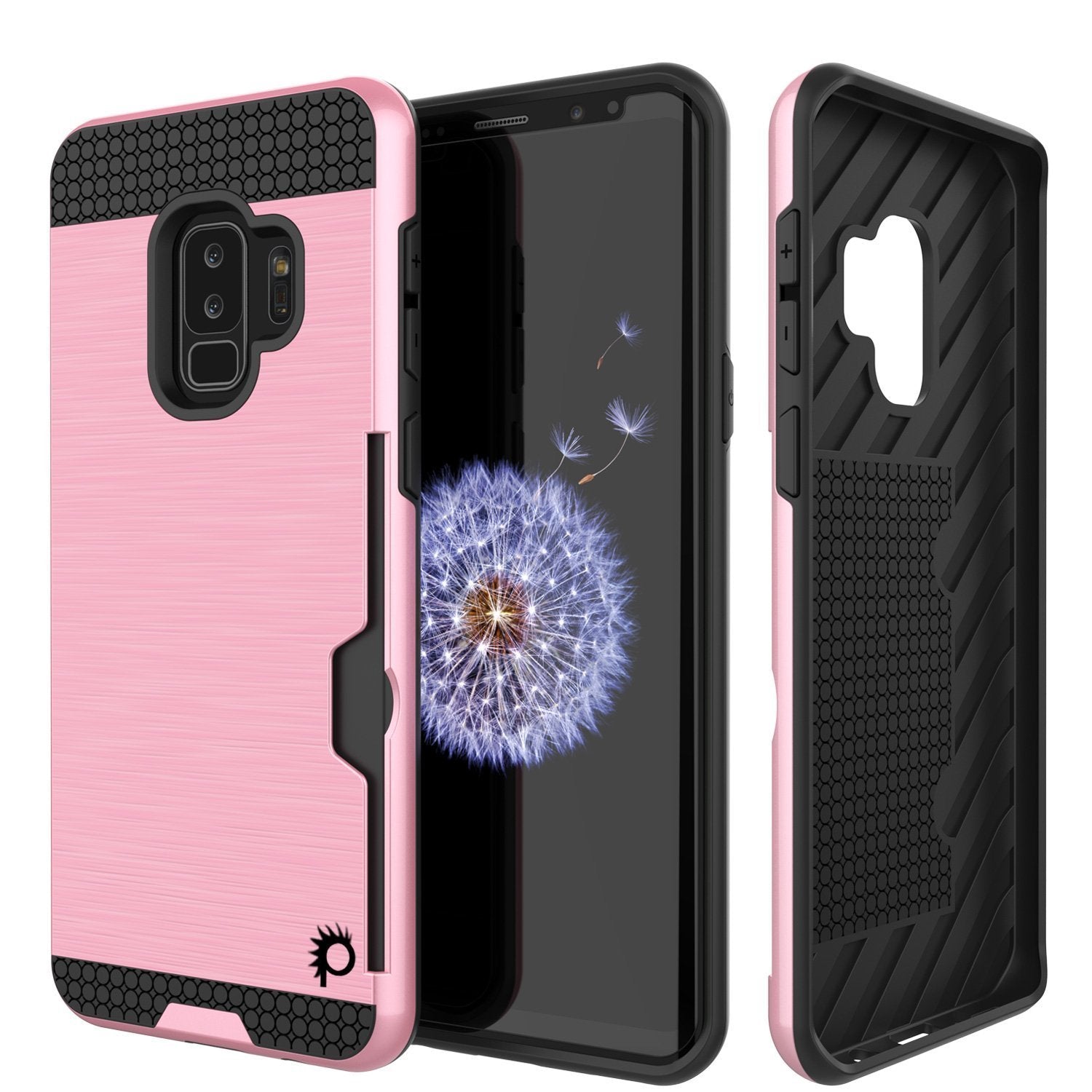 Galaxy S9 Plus Case, PUNKcase [SLOT Series] [Slim Fit] Dual-Layer Armor Cover w/Integrated Anti-Shock System, Credit Card Slot [Silver]