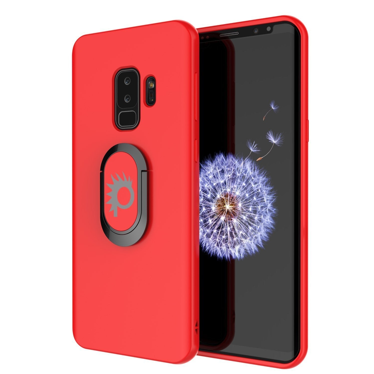 Galaxy S9 PLUS, Punkcase Magnetix Protective TPU Cover W/ Kickstand, Ring Grip Holder & Metal Plate for Magnetic Car Phone Mount PLUS PunkShield Screen Protector for Samsung S9+ Edge [Pink]