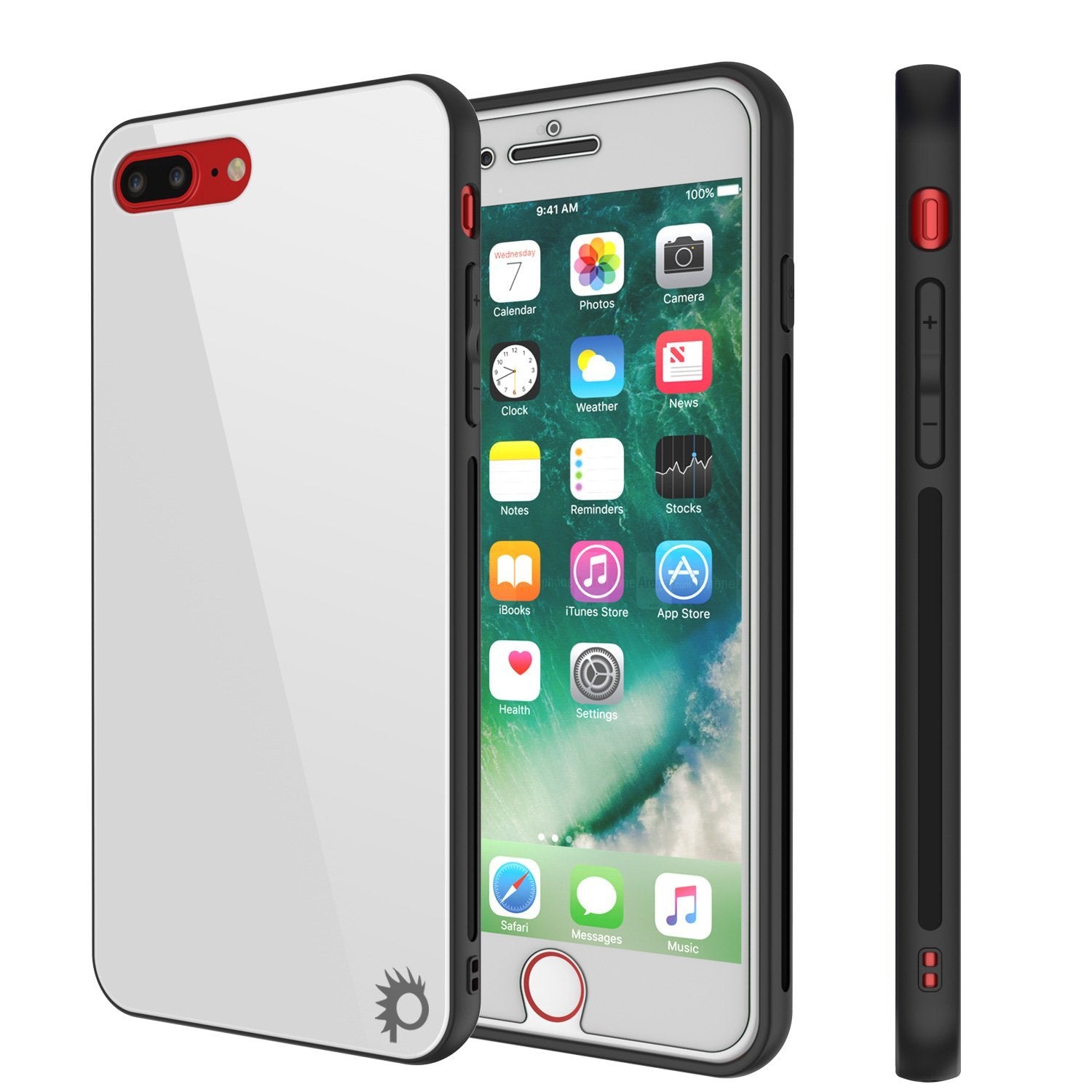 iPhone 8 PLUS Case, Punkcase GlassShield Ultra Thin Protective 9H Full Body Tempered Glass Cover W/ Drop Protection & Non Slip Grip for Apple iPhone 7 PLUS / Apple iPhone 8 PLUS (Blue)