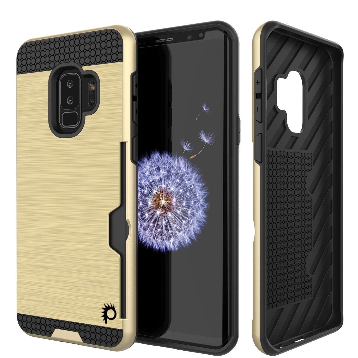 Galaxy S9 Plus Case, PUNKcase [SLOT Series] [Slim Fit] Dual-Layer Armor Cover w/Integrated Anti-Shock System, Credit Card Slot [Silver]