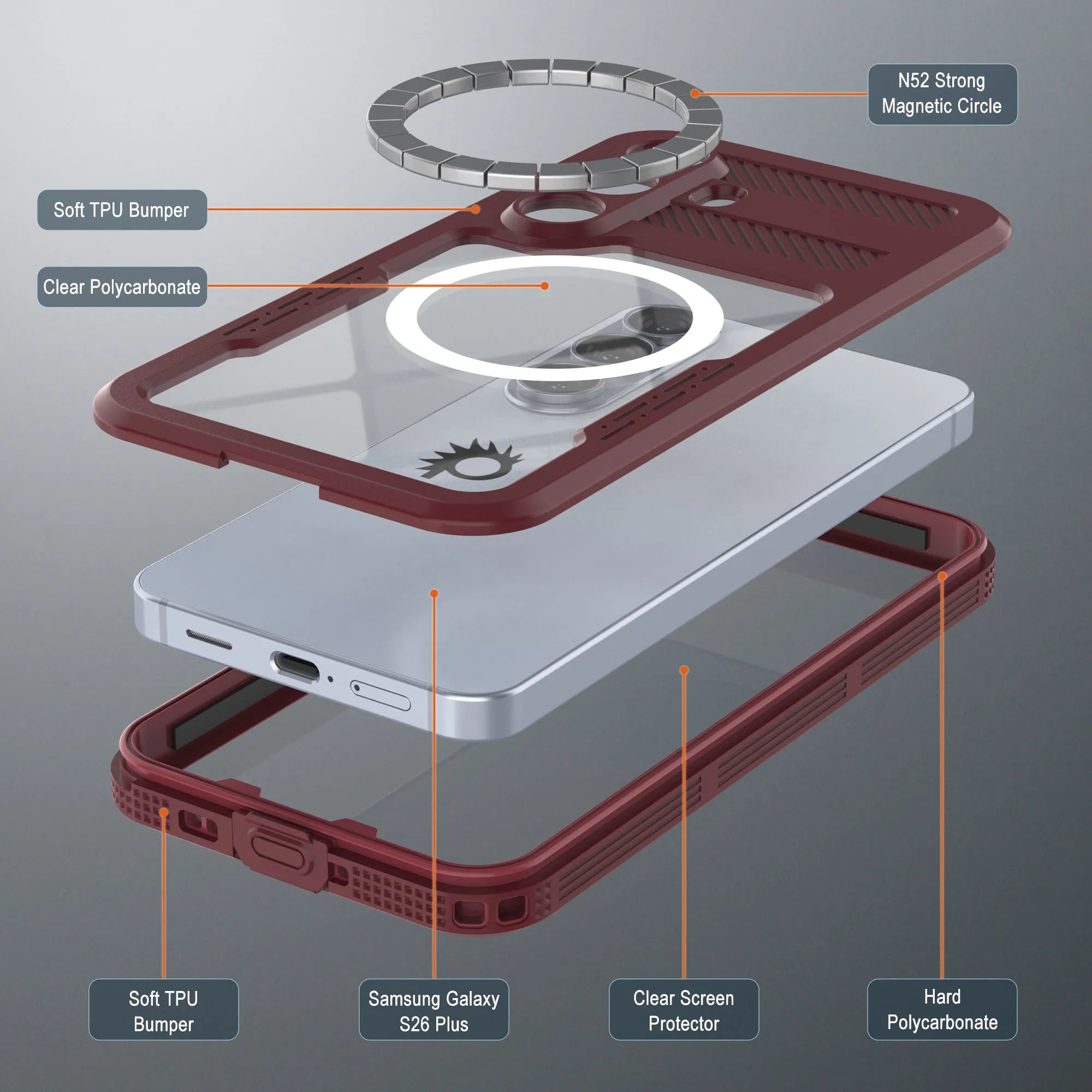 Galaxy S26+ Plus Waterproof Case [Alpine 2.0 Series] [Slim Fit] [IP68 Certified] [Shockproof] [Rose]